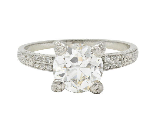 Art Deco 2.23 CTW Old European Diamond Platinum Orange Blossom Engagement Ring