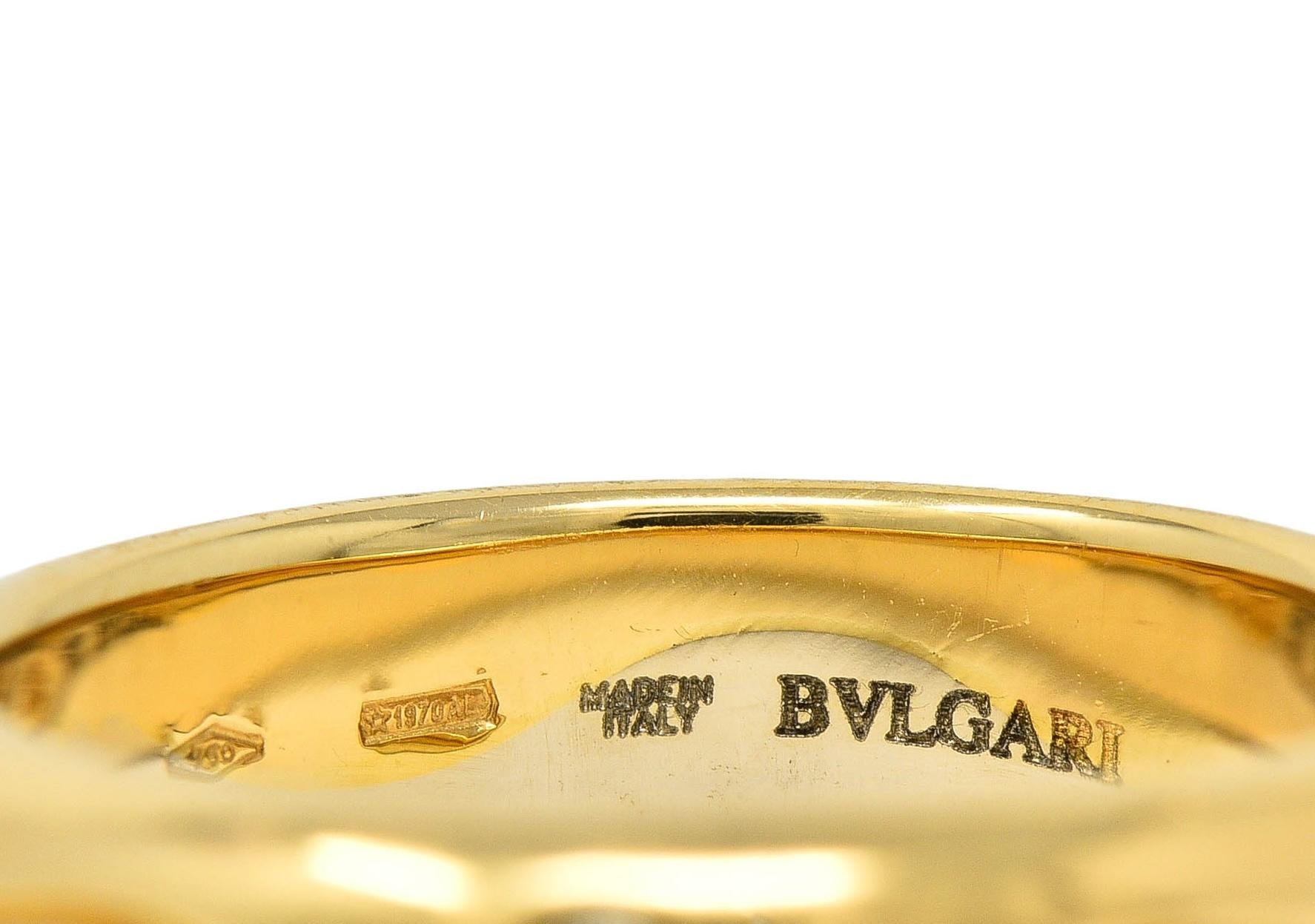 Bulgari 1990's 18 Karat Two-Tone Yellow White Gold Onda Vintage Band Ring