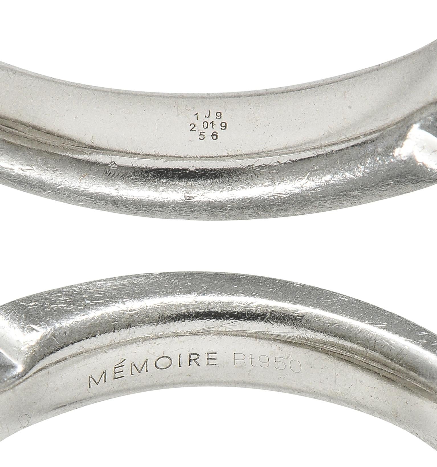 Contemporary 1.05 CTW Round Brilliant Cut Diamond Platinum Wedding Band Ring