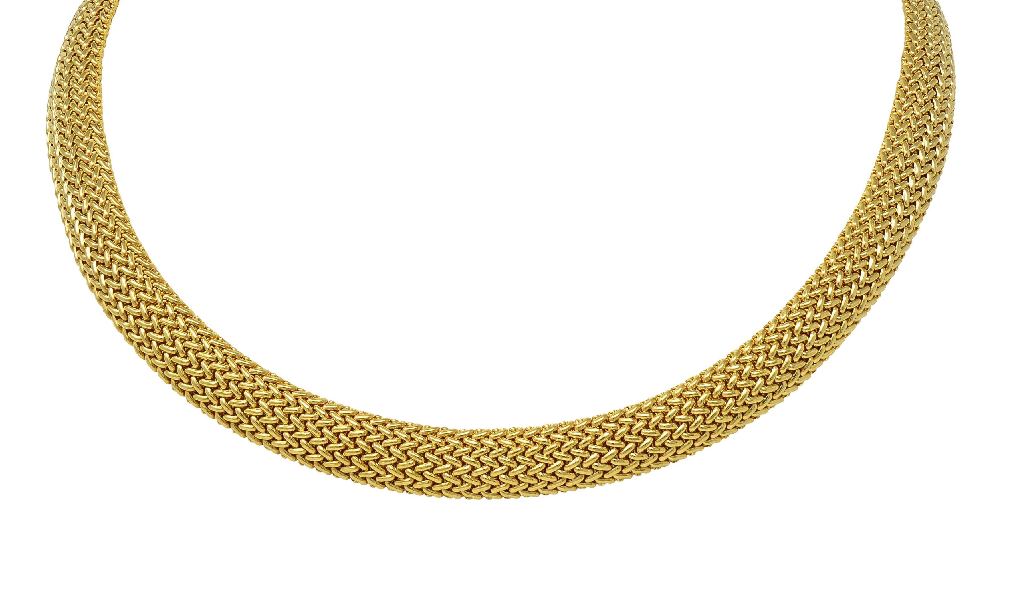 Tiffany & Co. 2000's 18 Karat Yellow Gold Vintage Somerset Woven Collar Necklace