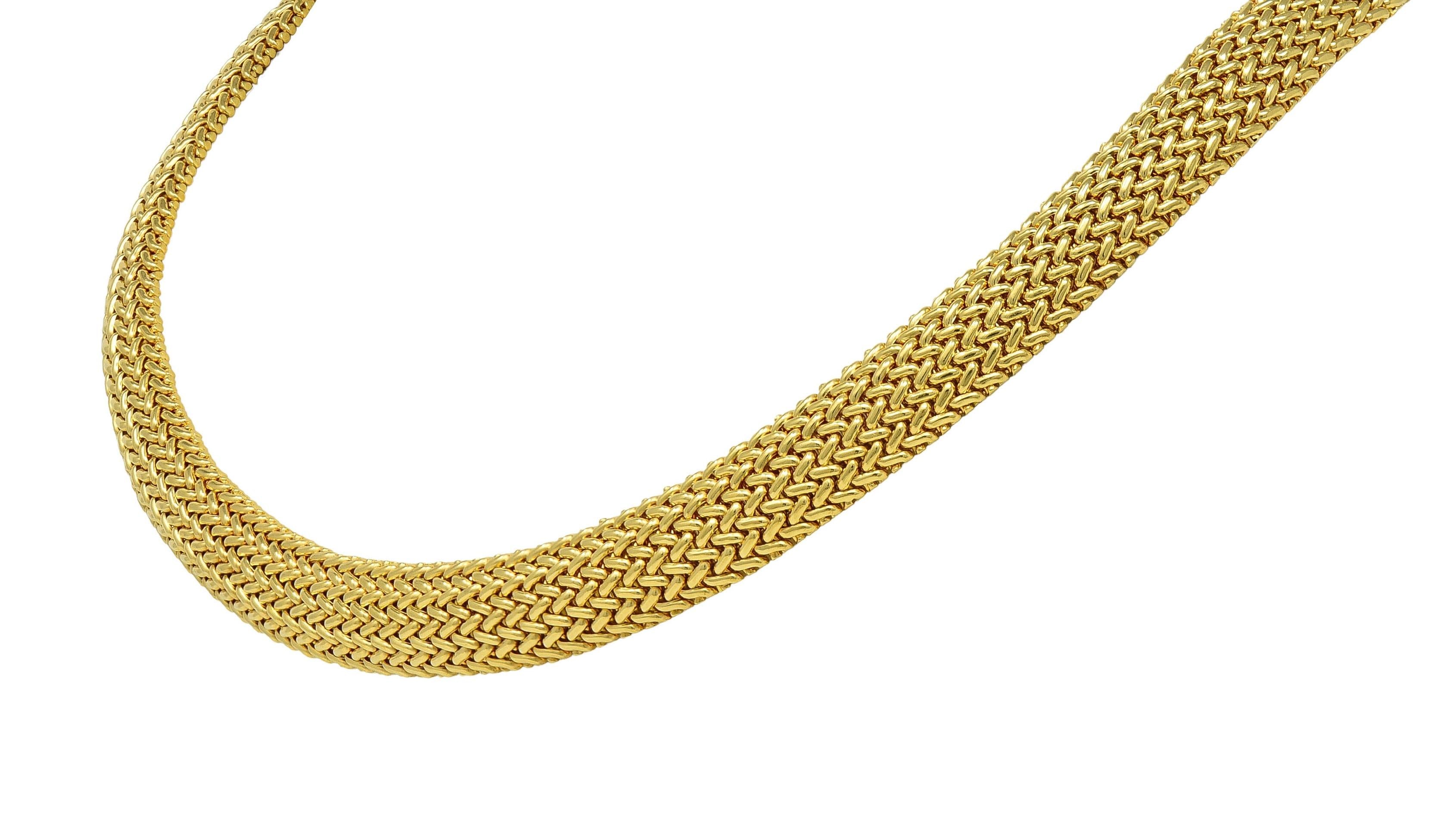 Tiffany & Co. 2000's 18 Karat Yellow Gold Vintage Somerset Woven Collar Necklace