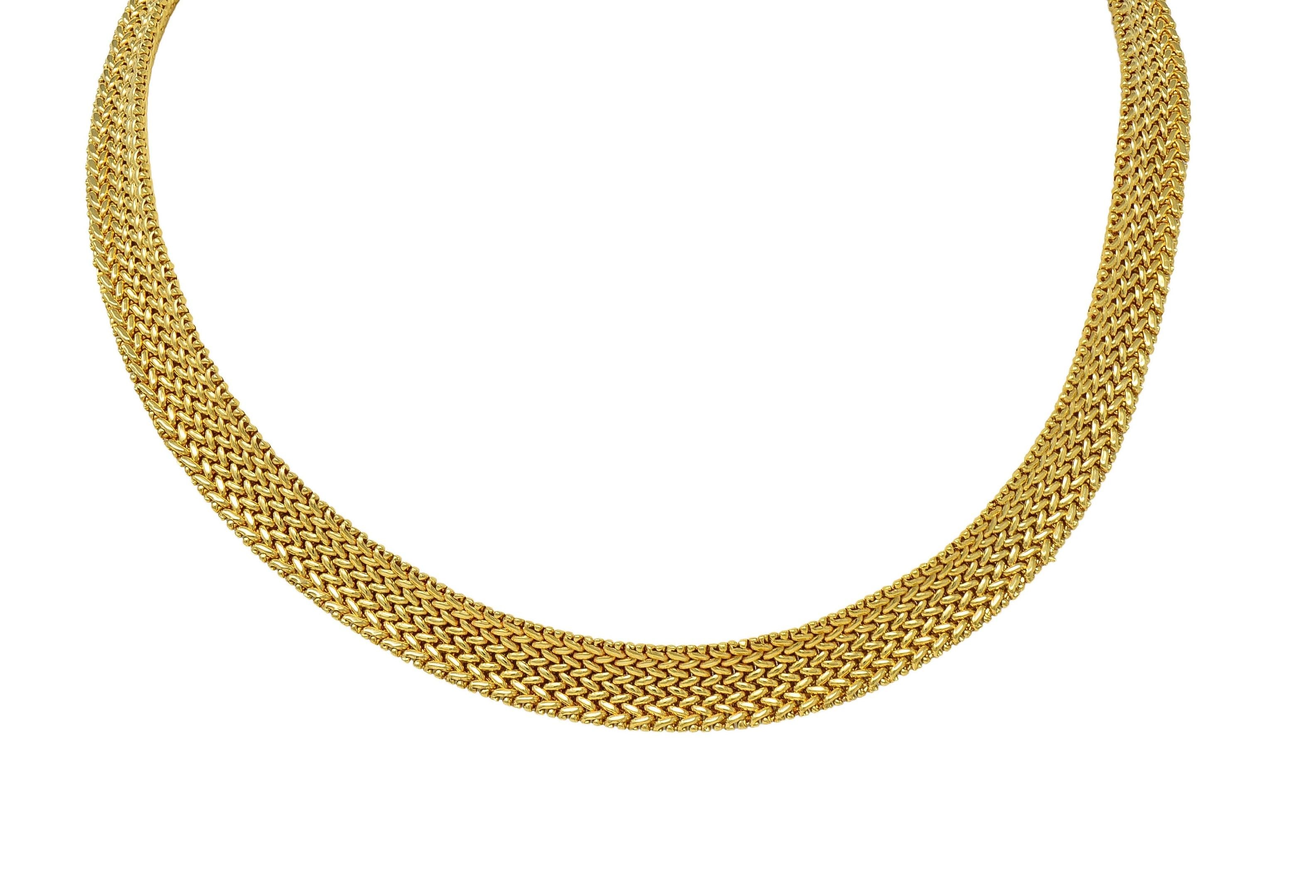 Tiffany & Co. 2000's 18 Karat Yellow Gold Vintage Somerset Woven Collar Necklace