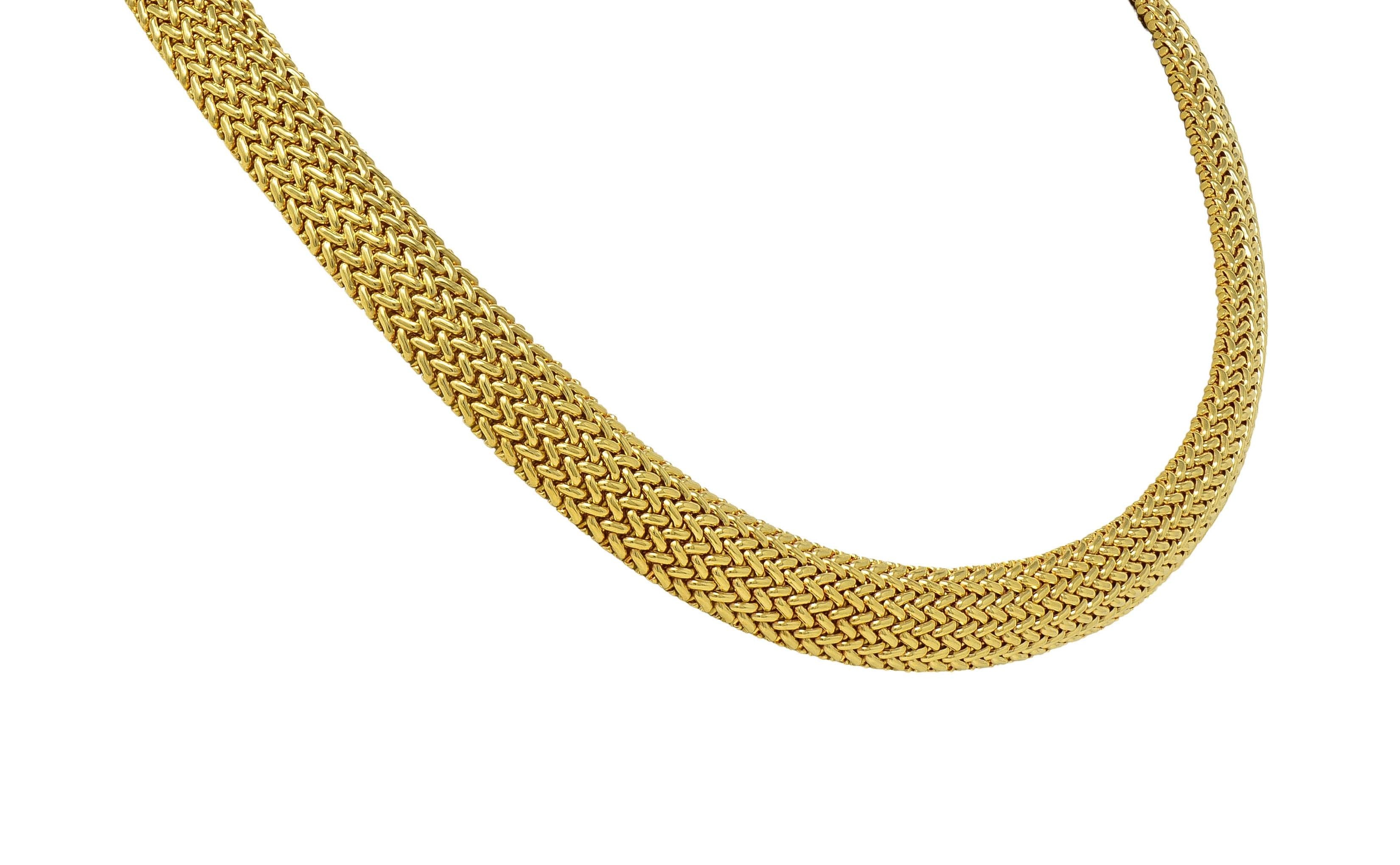 Tiffany & Co. 2000's 18 Karat Yellow Gold Vintage Somerset Woven Collar Necklace