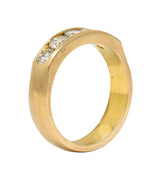 Vintage 0.80 CTW Transitional Cut Diamond 14 Karat Yellow Gold Band Ring