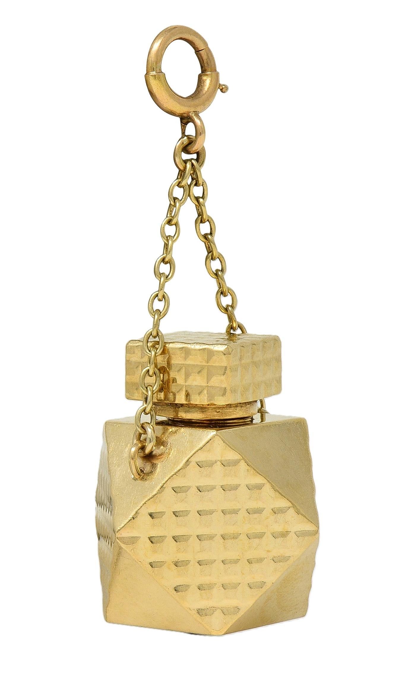 1970's 14 Karat Yellow Gold Vintage Perfume Bottle Pendant Charm
