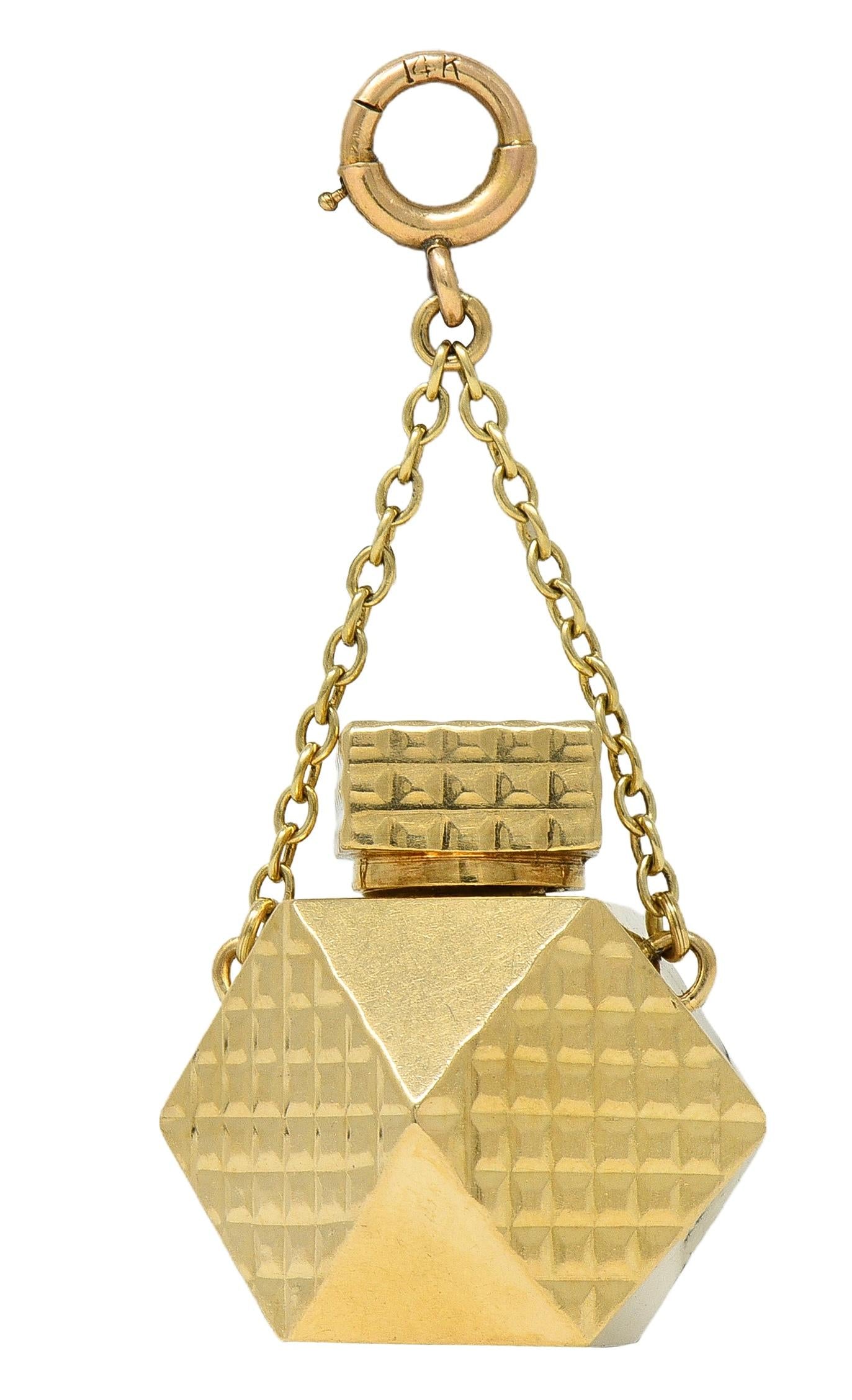 1970's 14 Karat Yellow Gold Vintage Perfume Bottle Pendant Charm