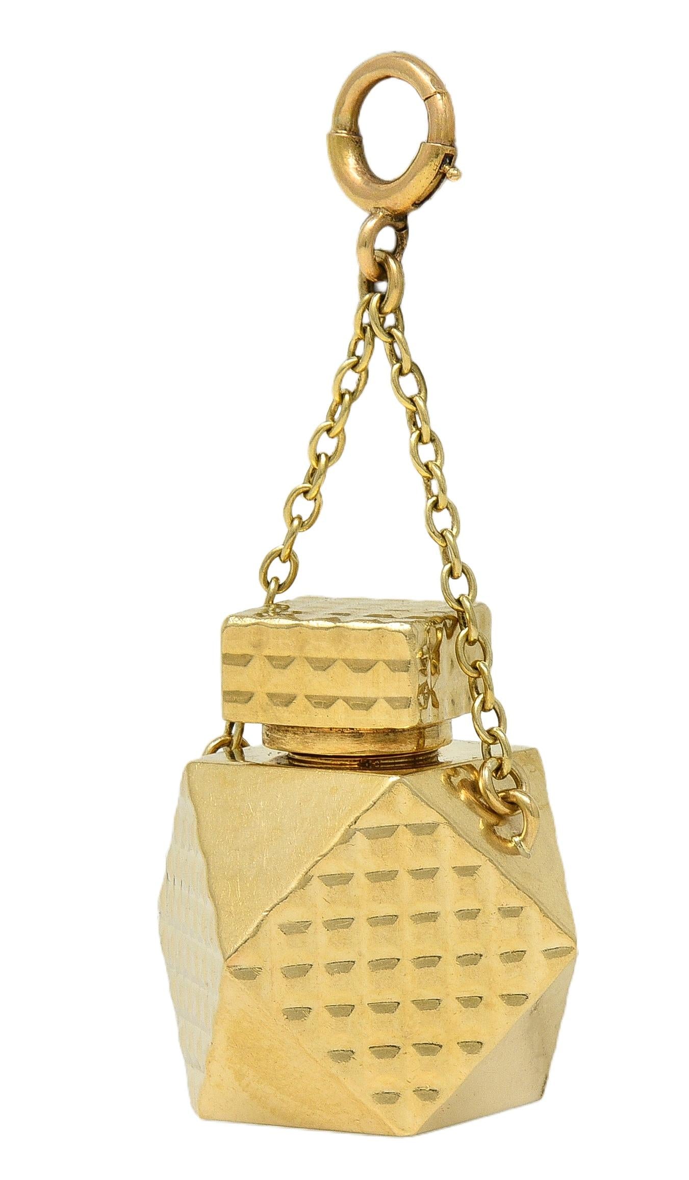 1970's 14 Karat Yellow Gold Vintage Perfume Bottle Pendant Charm