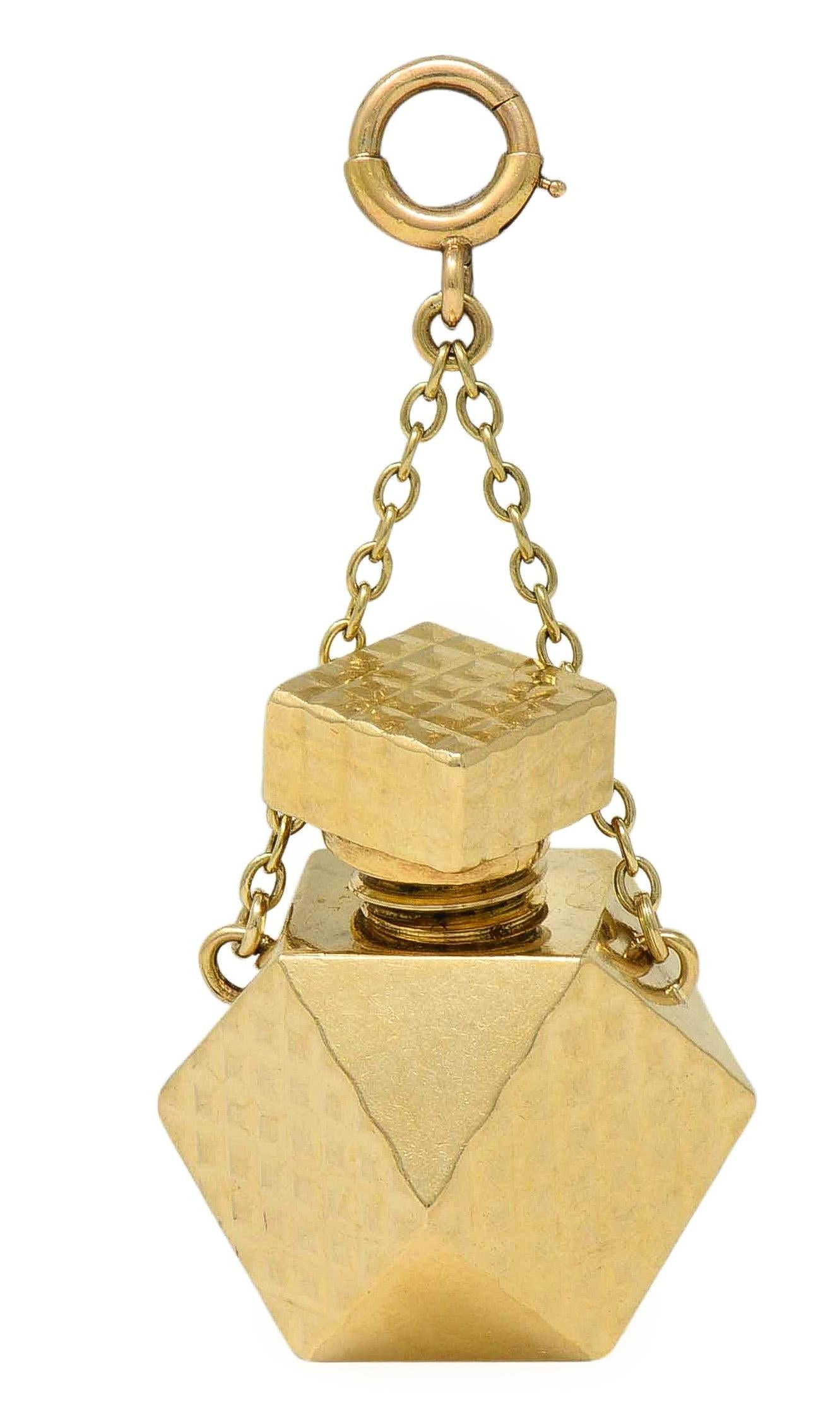 1970's 14 Karat Yellow Gold Vintage Perfume Bottle Pendant Charm