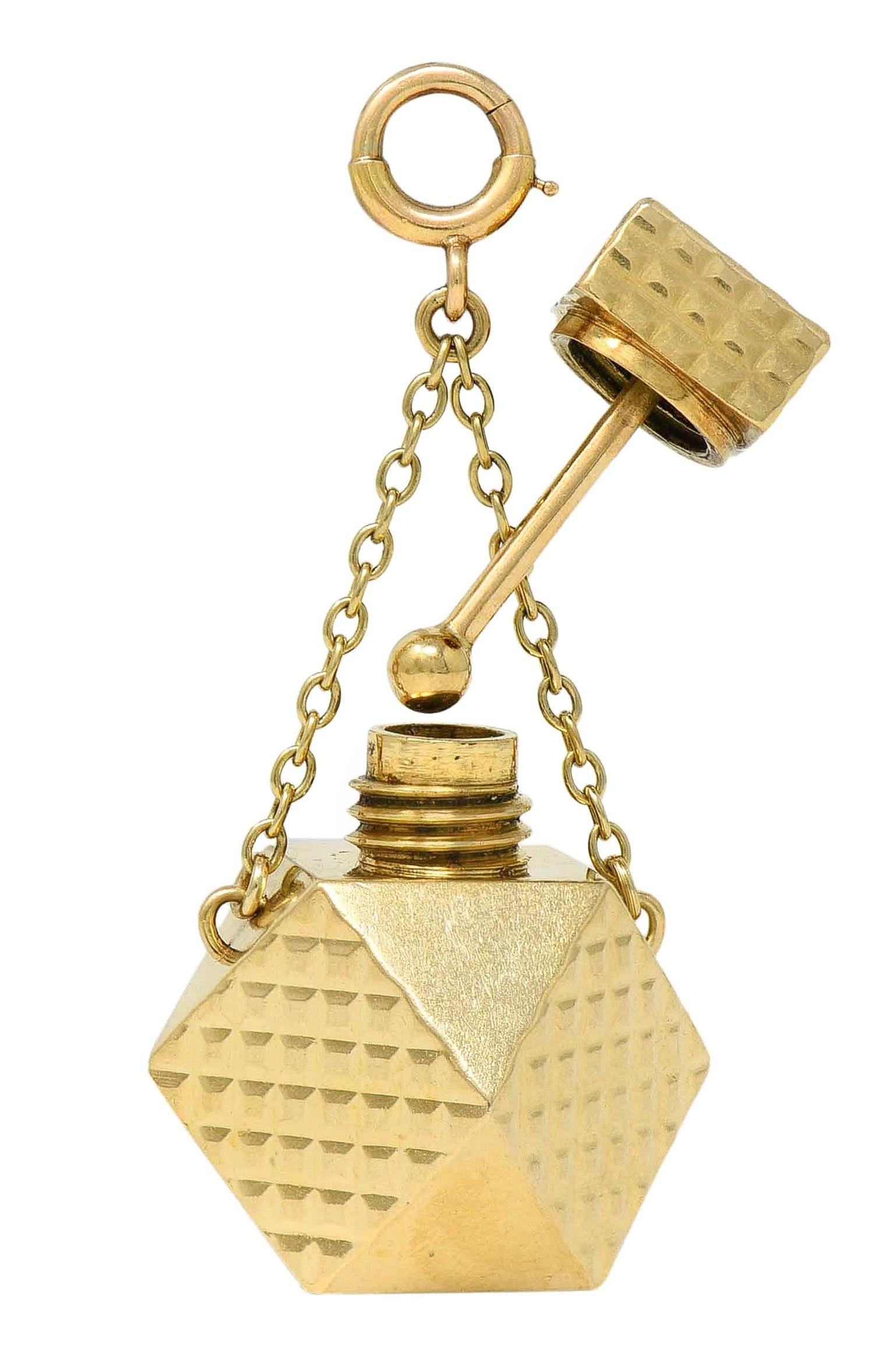 1970's 14 Karat Yellow Gold Vintage Perfume Bottle Pendant Charm