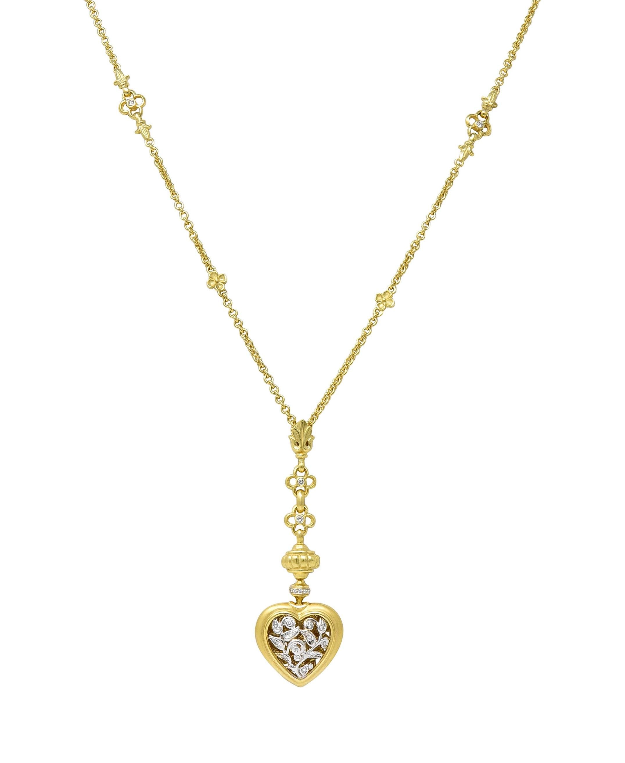 SeidenGang 1990 1.15 CTW Diamond 18K Gold Interchangeable Heart Pendant Necklace