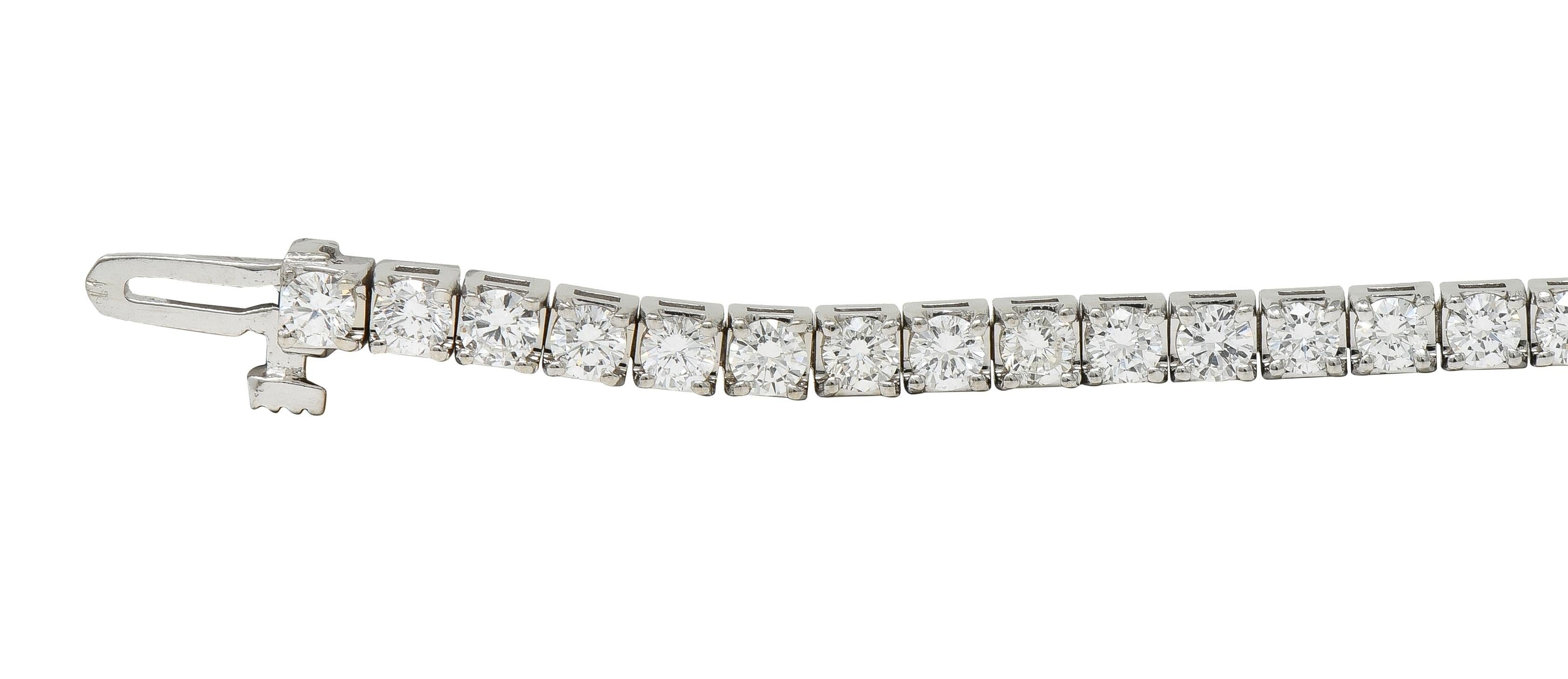Contemporary 3.25 CTW Diamond 14 Karat White Gold Tennis Line Bracelet