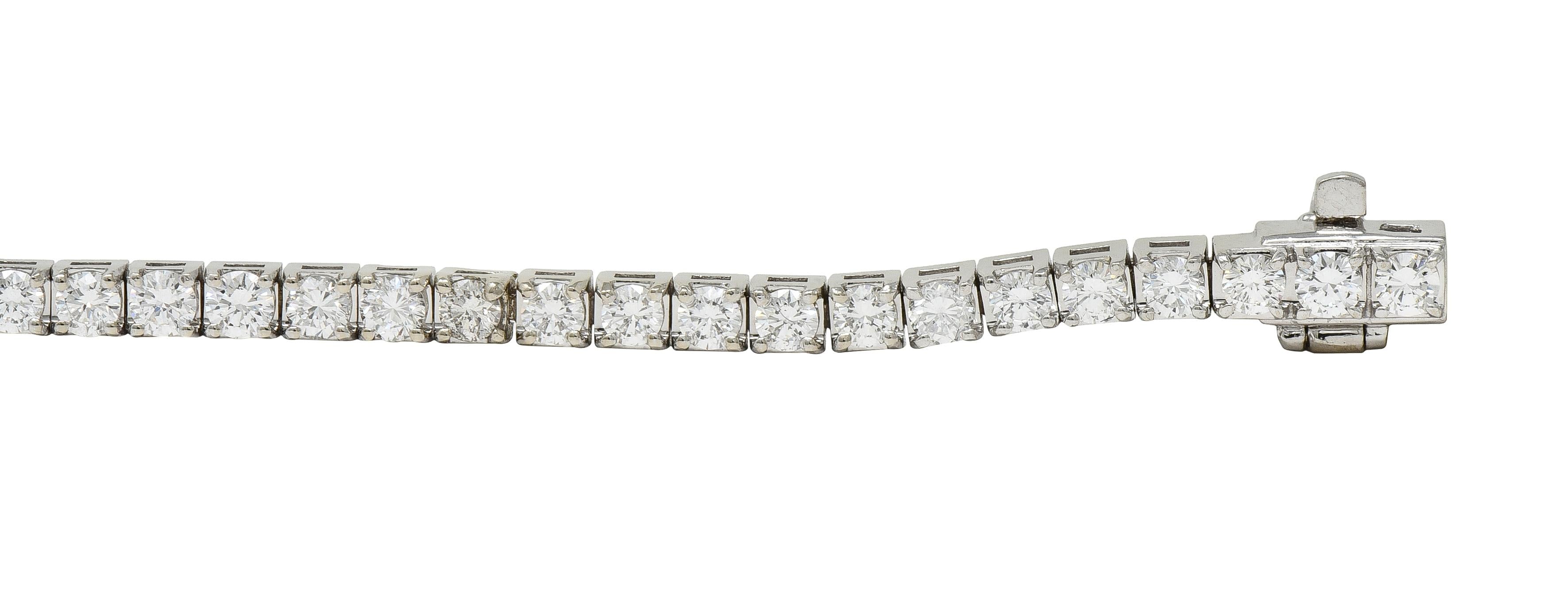 Contemporary 3.25 CTW Diamond 14 Karat White Gold Tennis Line Bracelet