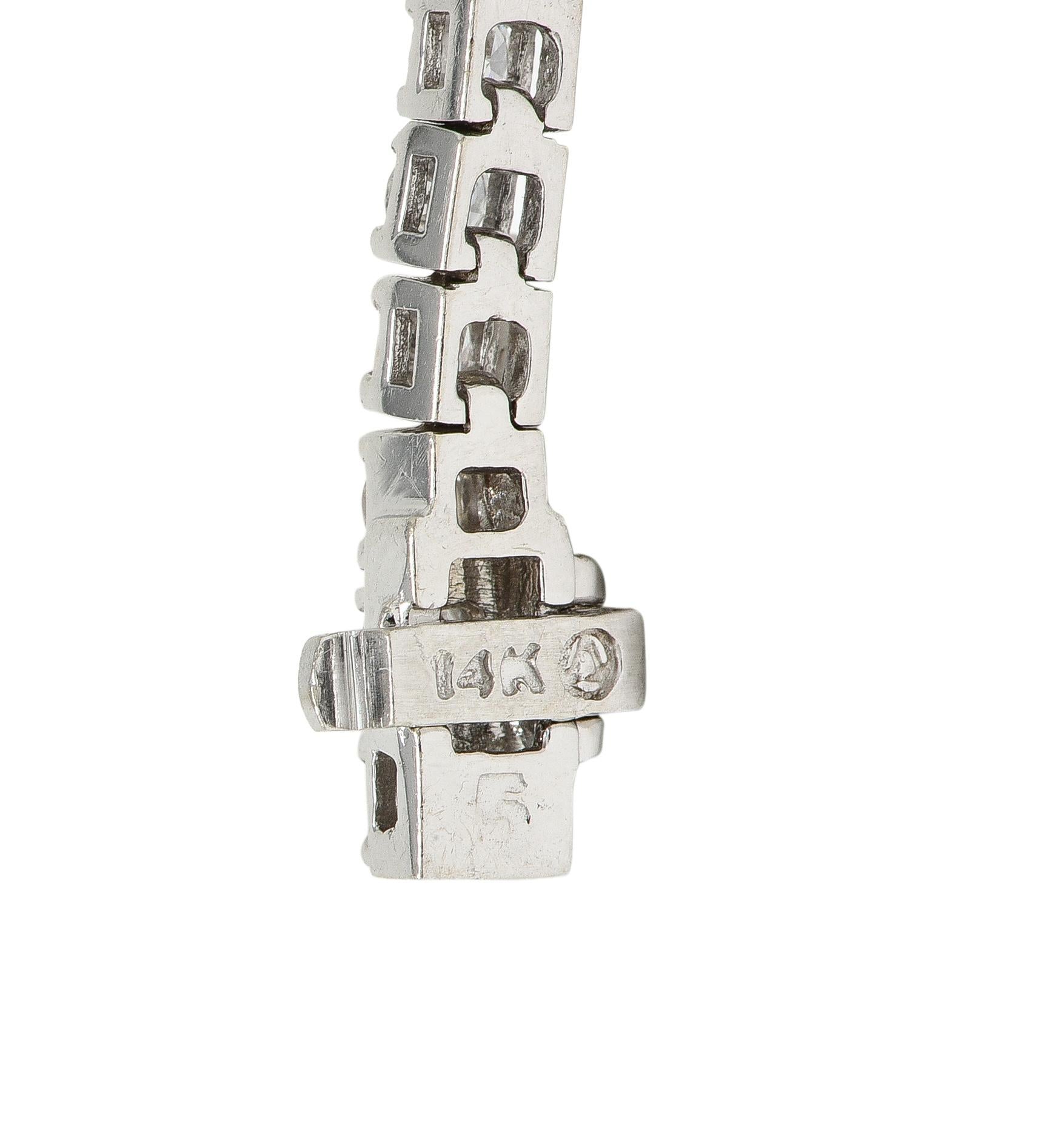 Contemporary 3.25 CTW Diamond 14 Karat White Gold Tennis Line Bracelet