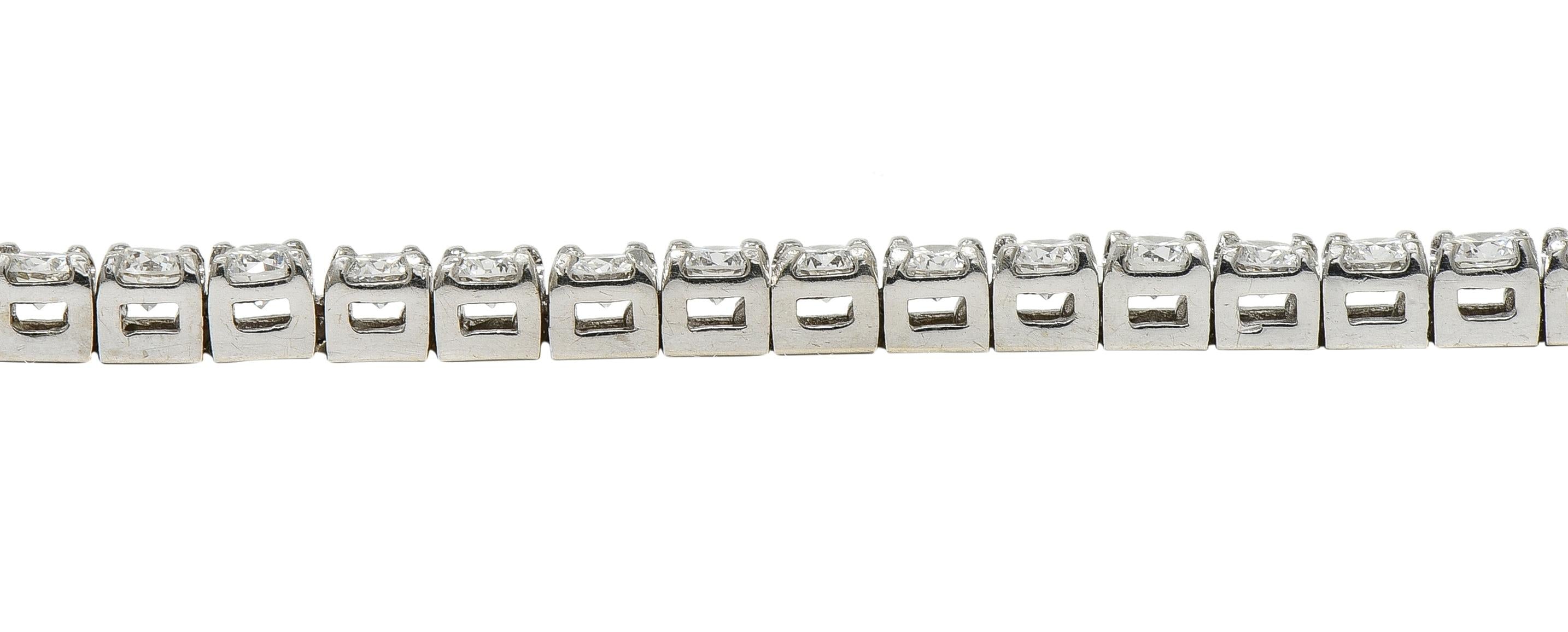Contemporary 3.25 CTW Diamond 14 Karat White Gold Tennis Line Bracelet