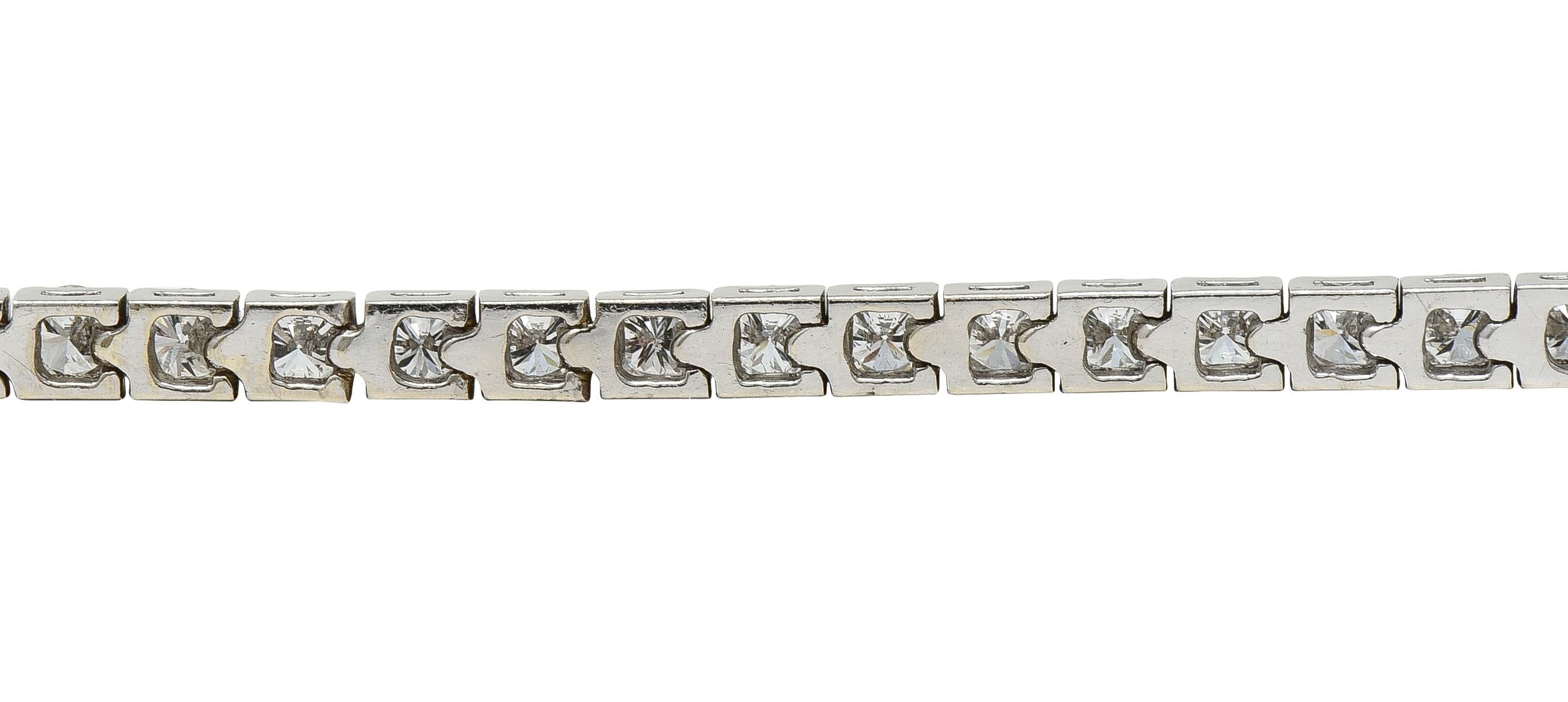 Contemporary 3.25 CTW Diamond 14 Karat White Gold Tennis Line Bracelet