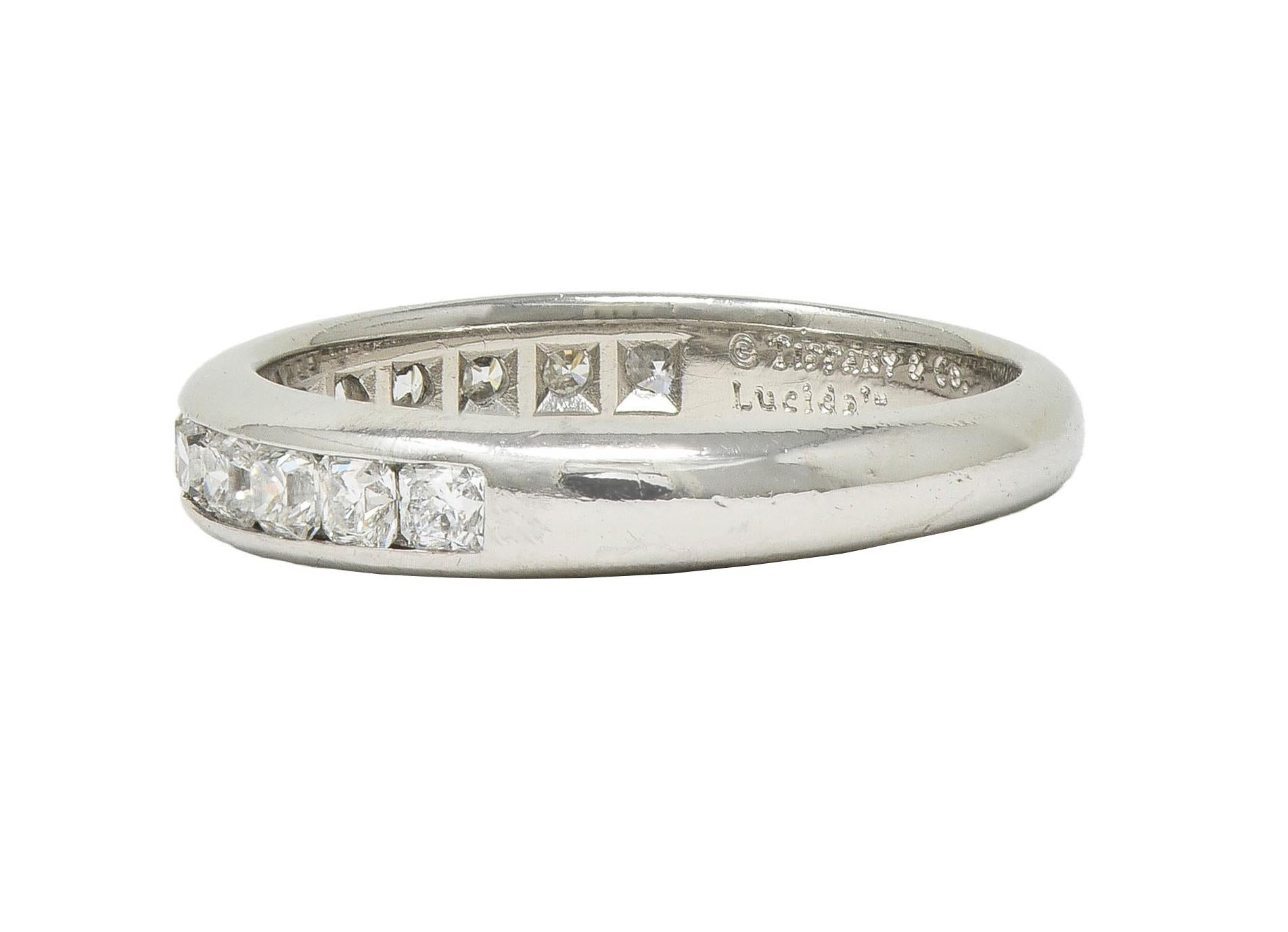 Tiffany & Co. Lucida Cut Diamond Platinum Contemporary Channel Band Ring