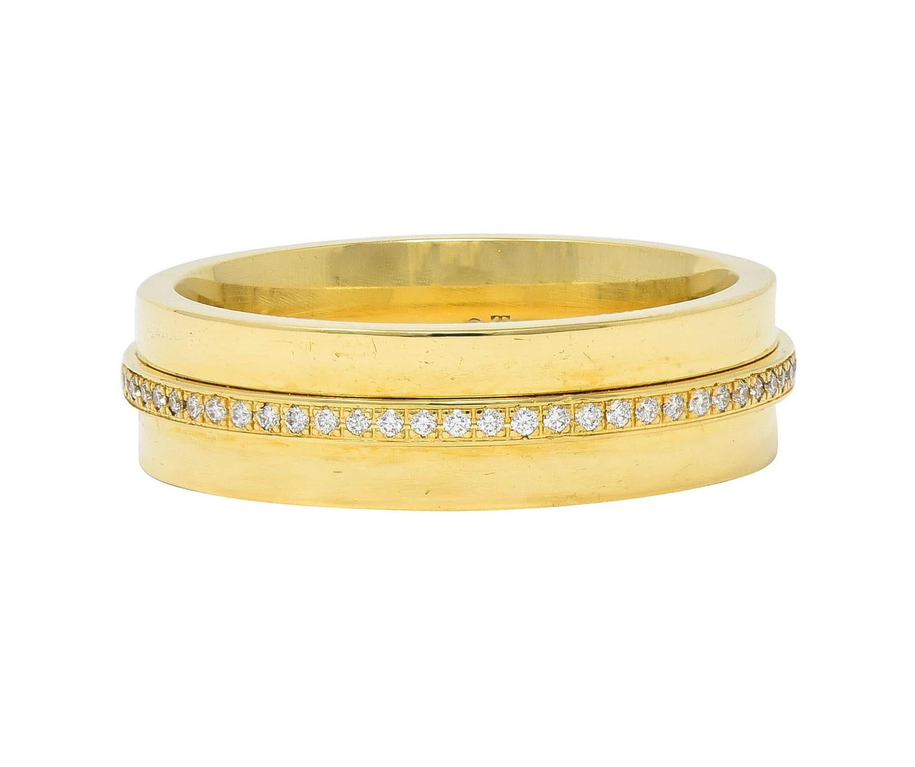 Tiffany & Co. Contemporary Diamond 18 Karat Gold T Collection Wide Band Ring