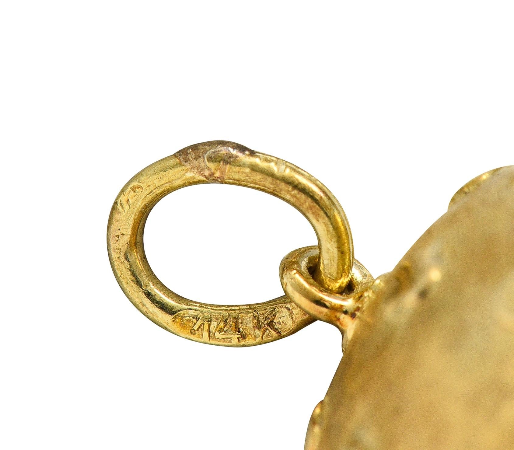 1960's 14 Karat Yellow Gold Vintage Mushroom Charm