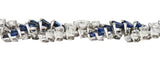 French Mid-Century 51.70 CTW Sapphire Diamond Platinum Vintage Twist Bracelet