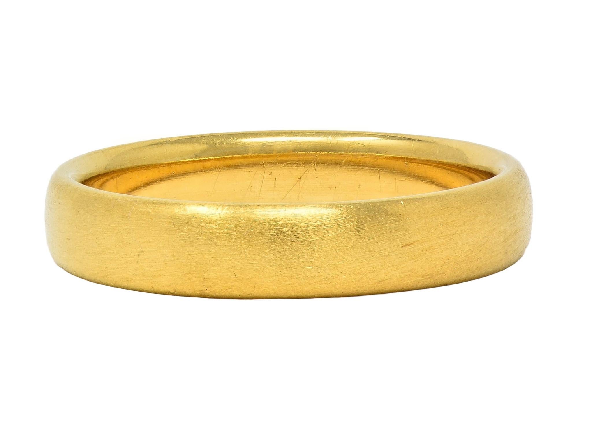 Tiffany & Co. 1999 18K Yellow Gold Vintage Brushed Forever Men Wedding Band Ring