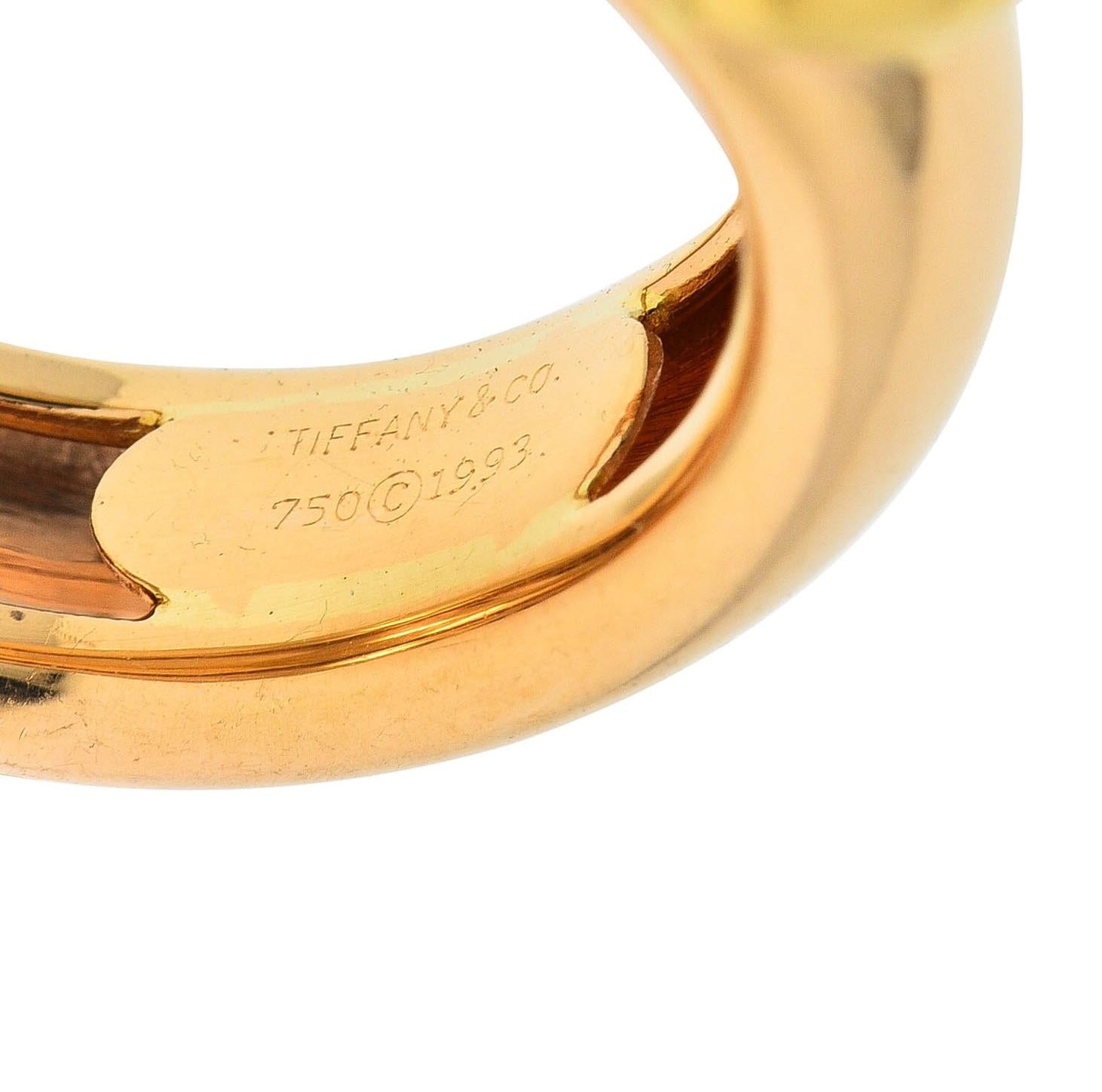 Tiffany & Co. 1993 18 Karat Two-Tone Gold Vintage Friendship Heart Band Ring