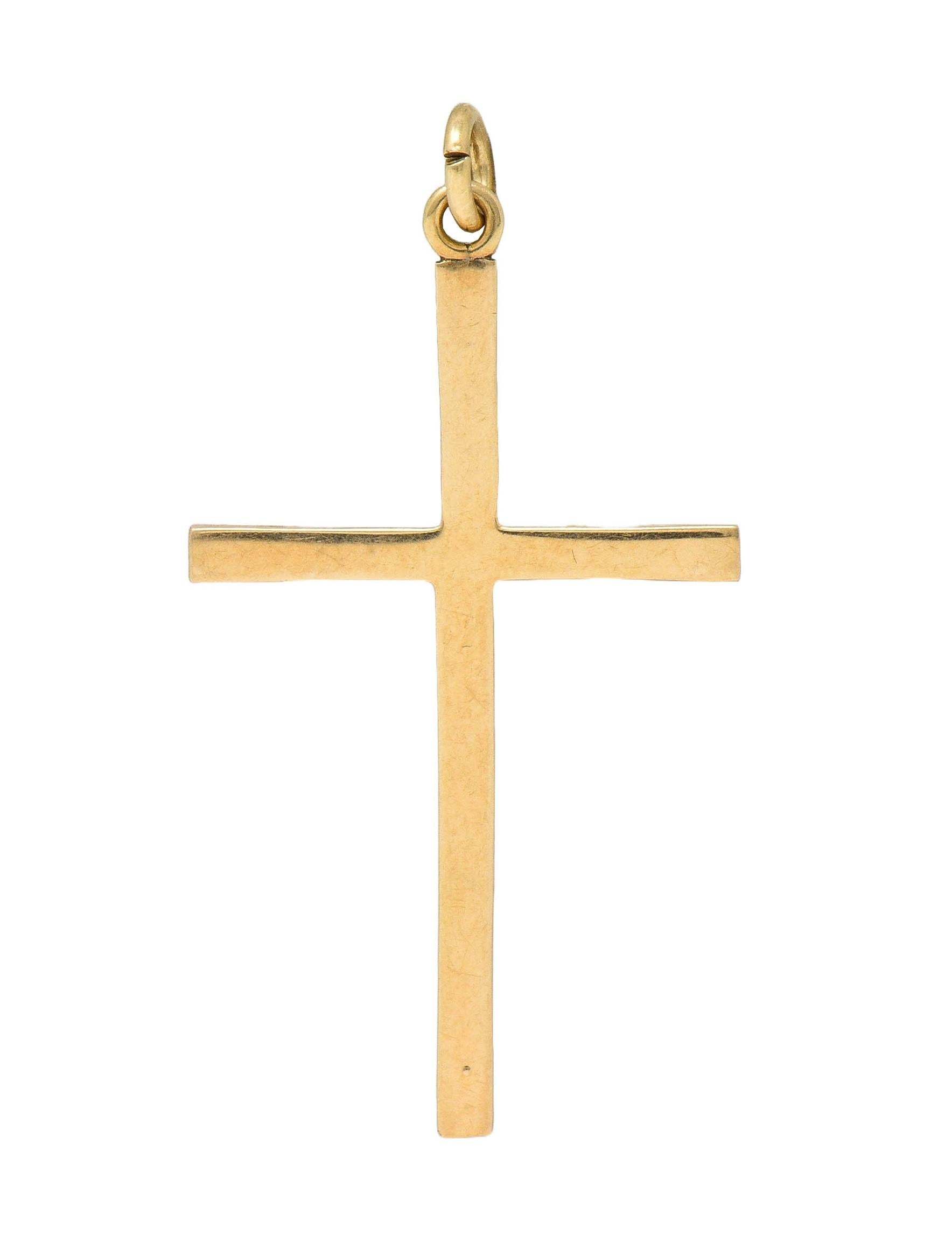 Victorian Pearl 14 Karat Yellow Gold Antique Cross Pendant