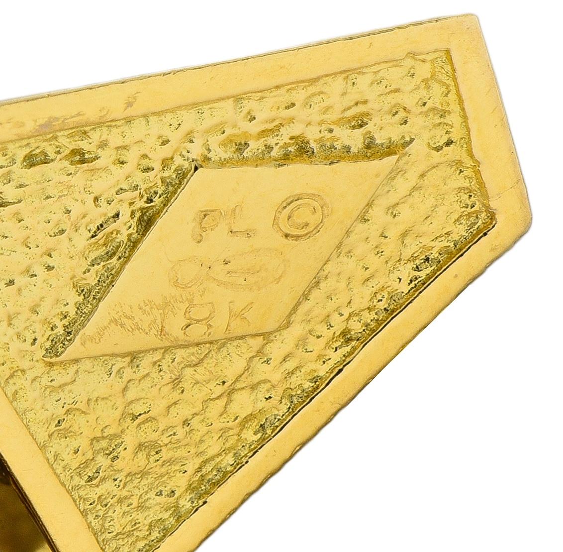 Peter Lindeman 1990's Diamond Enamel 18K Gold Vintage Jack-In-The-Box Brooch