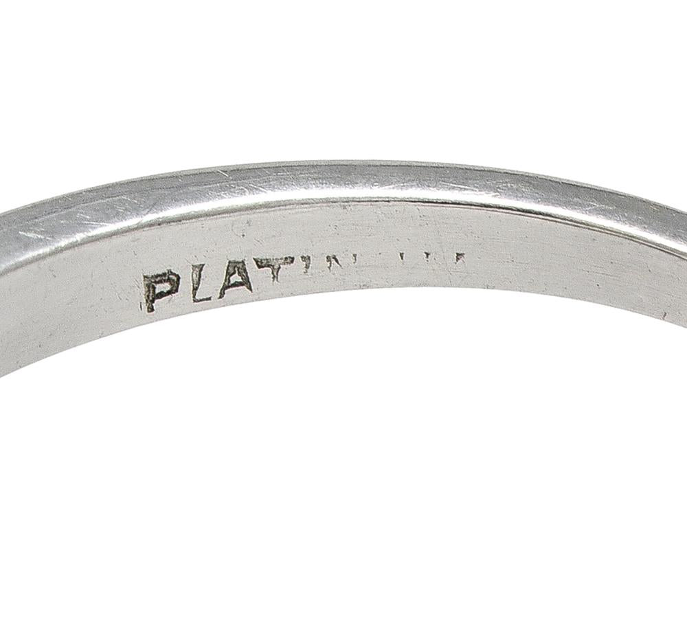 Art Deco 1.88 CTW Old European Cut Diamond Platinum Wheat Square Engagement Ring