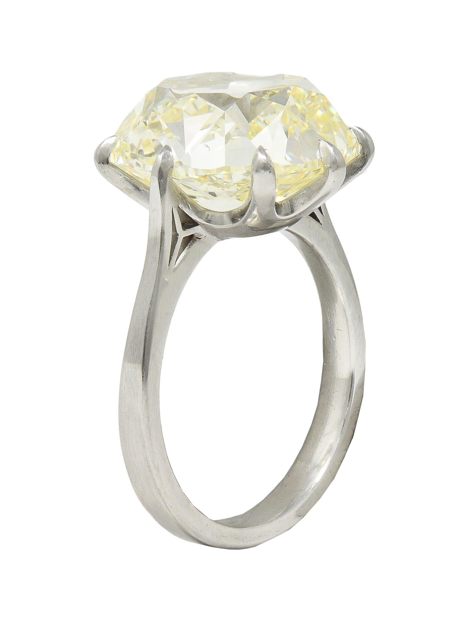 Wilson's Bespoke 10.18 CT Old Mine Butter Diamond™ Platinum Engagement Ring GIA