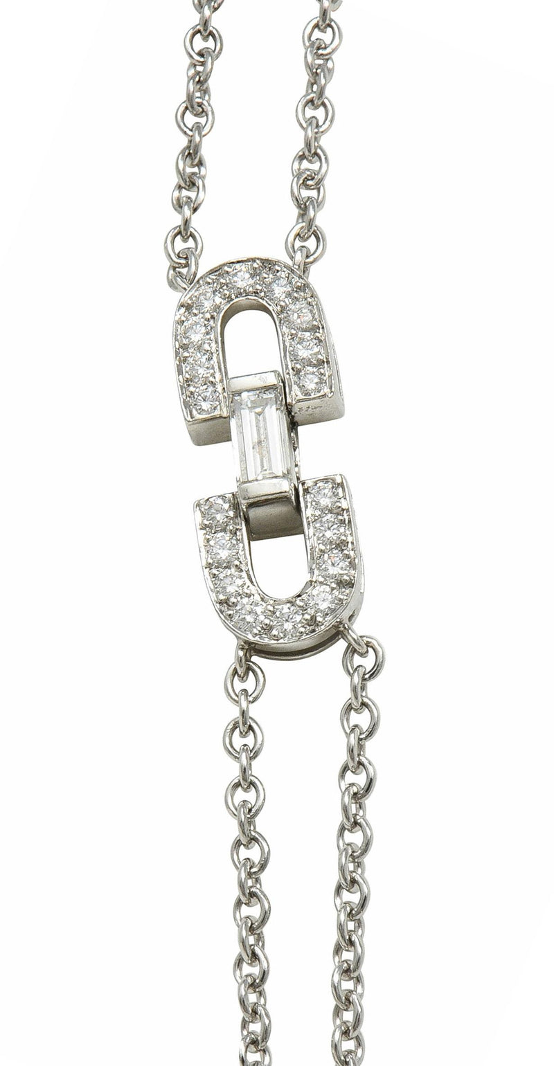 Tiffany & Co. 21.15 CTW Tourmaline Diamond Platinum Drop Station Necklace