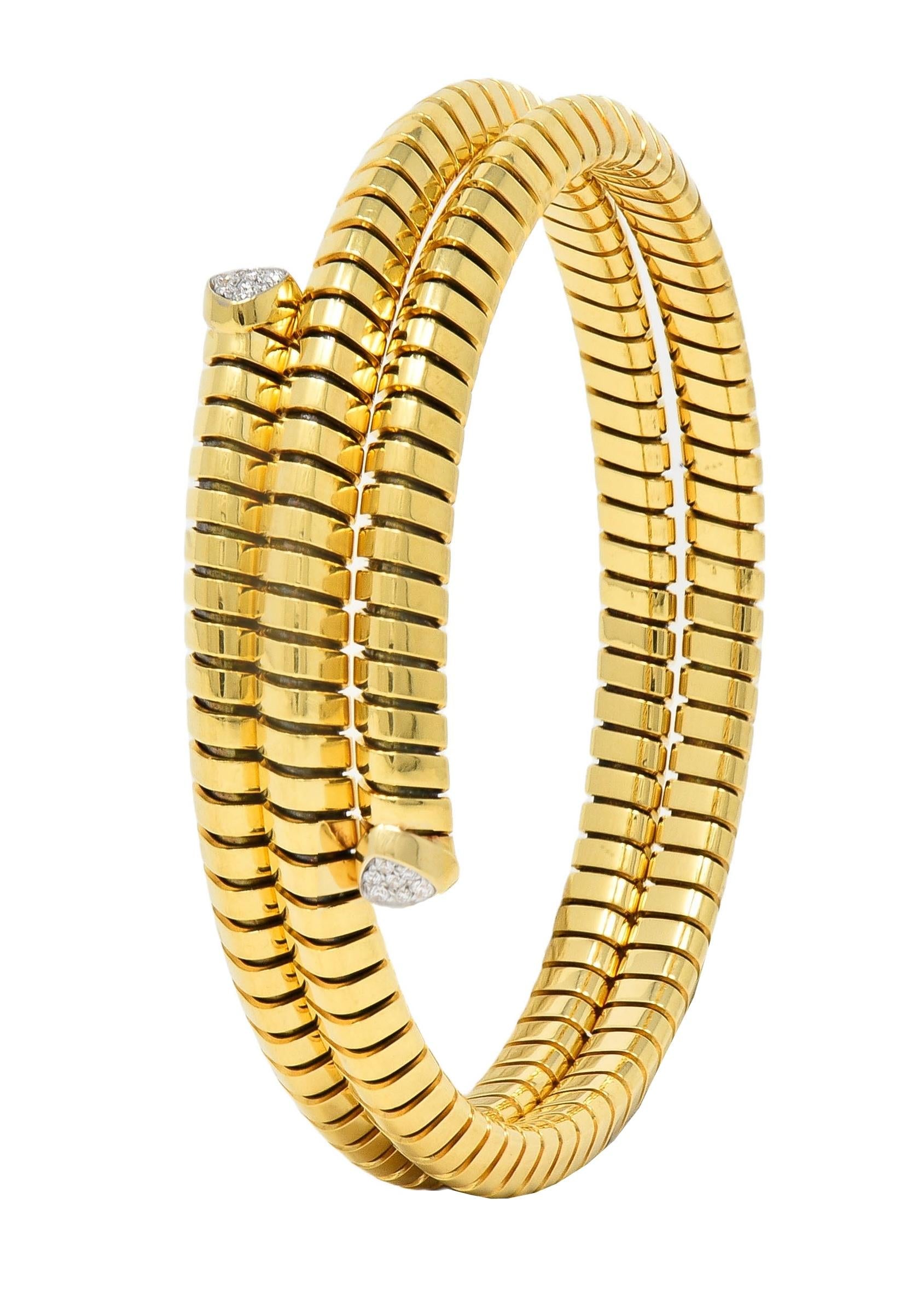 Marina B Contemporary Diamond 18K Gold Trisolina Triple Tubogas Wrap Bracelet