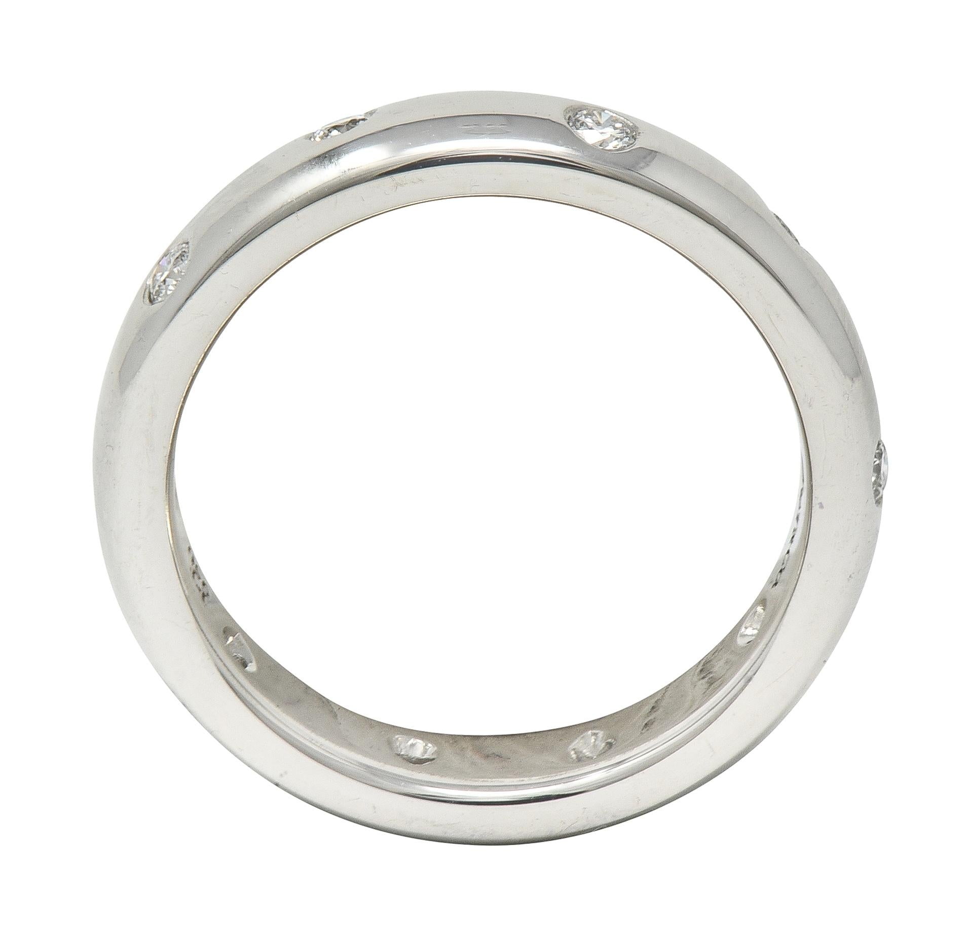 Tiffany & Co. 2000's Diamond Platinum Etoile Band Ring