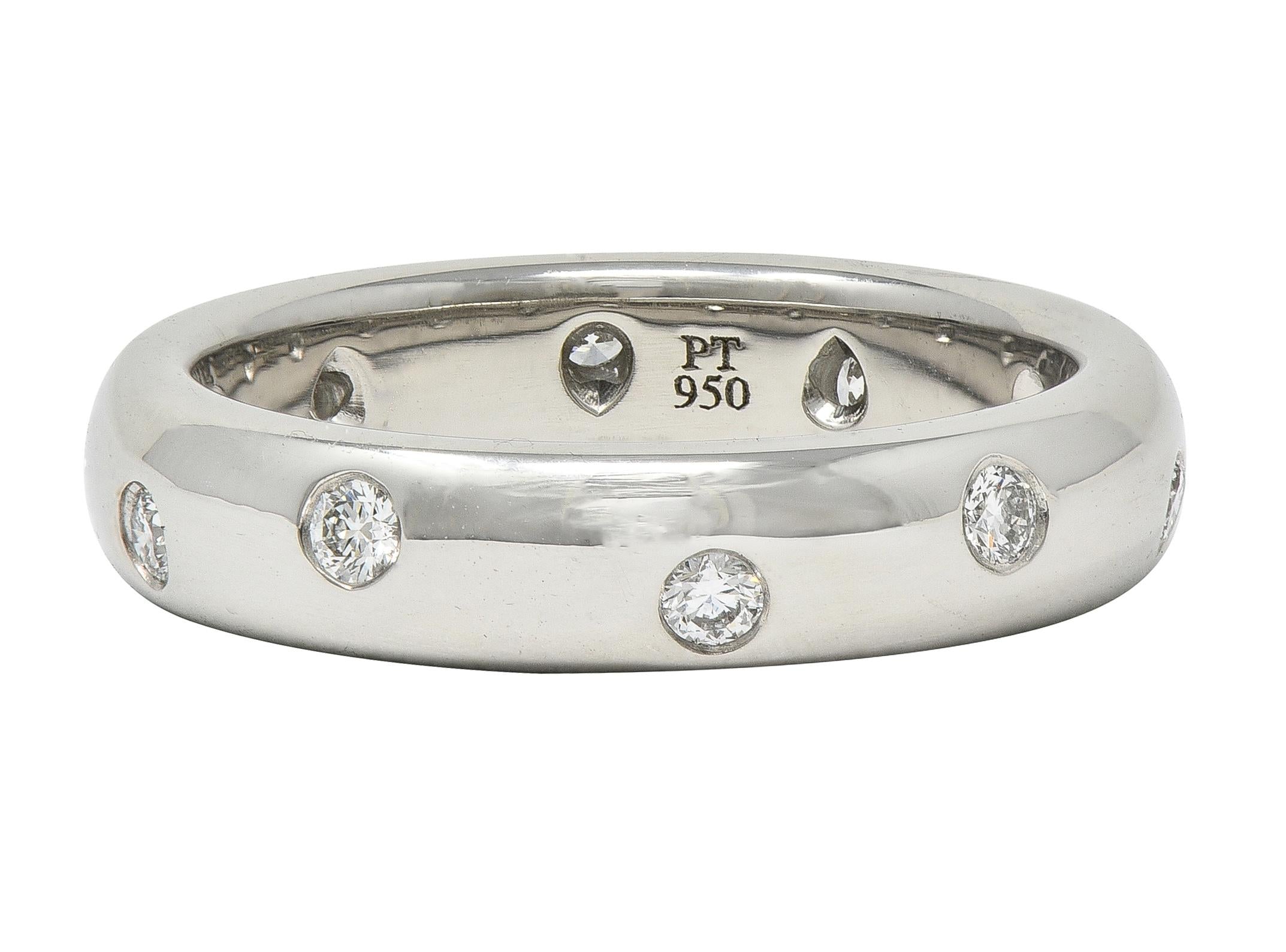 Tiffany & Co. 2000's Diamond Platinum Etoile Band Ring