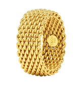 Tiffany & Co. Unisex 18 Karat Yellow Gold Mesh Somerset Wide Band Ring
