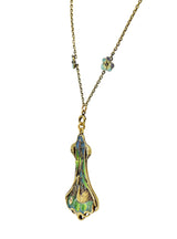 Art Nouveau Plique-A-Jour Enamel 14 Karat Gold Antique Swan Pendant Necklace