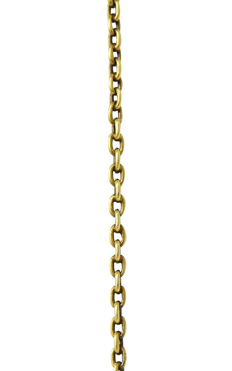 Art Nouveau Plique-A-Jour Enamel 14 Karat Gold Antique Swan Pendant Necklace