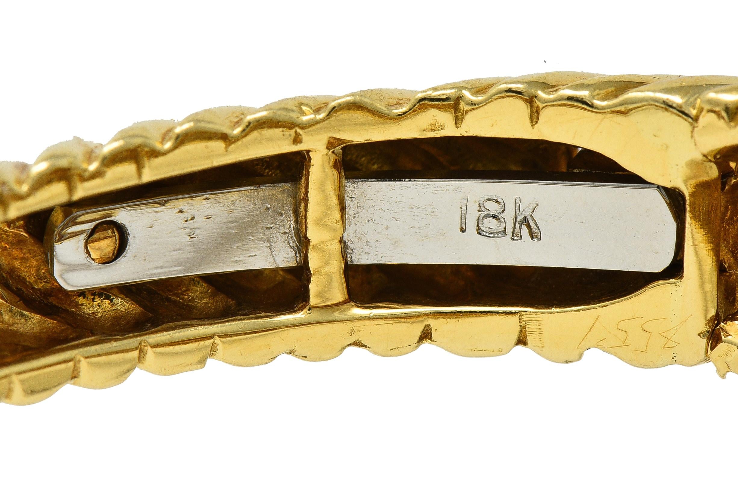 Tiffany & Co. 1960's Diamond Platinum 18 Karat Yellow Gold Vintage Cuff Bracelet