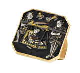 Victorian Japanese Shakudo 14 Karat Yellow Gold Travelers Antique Ring