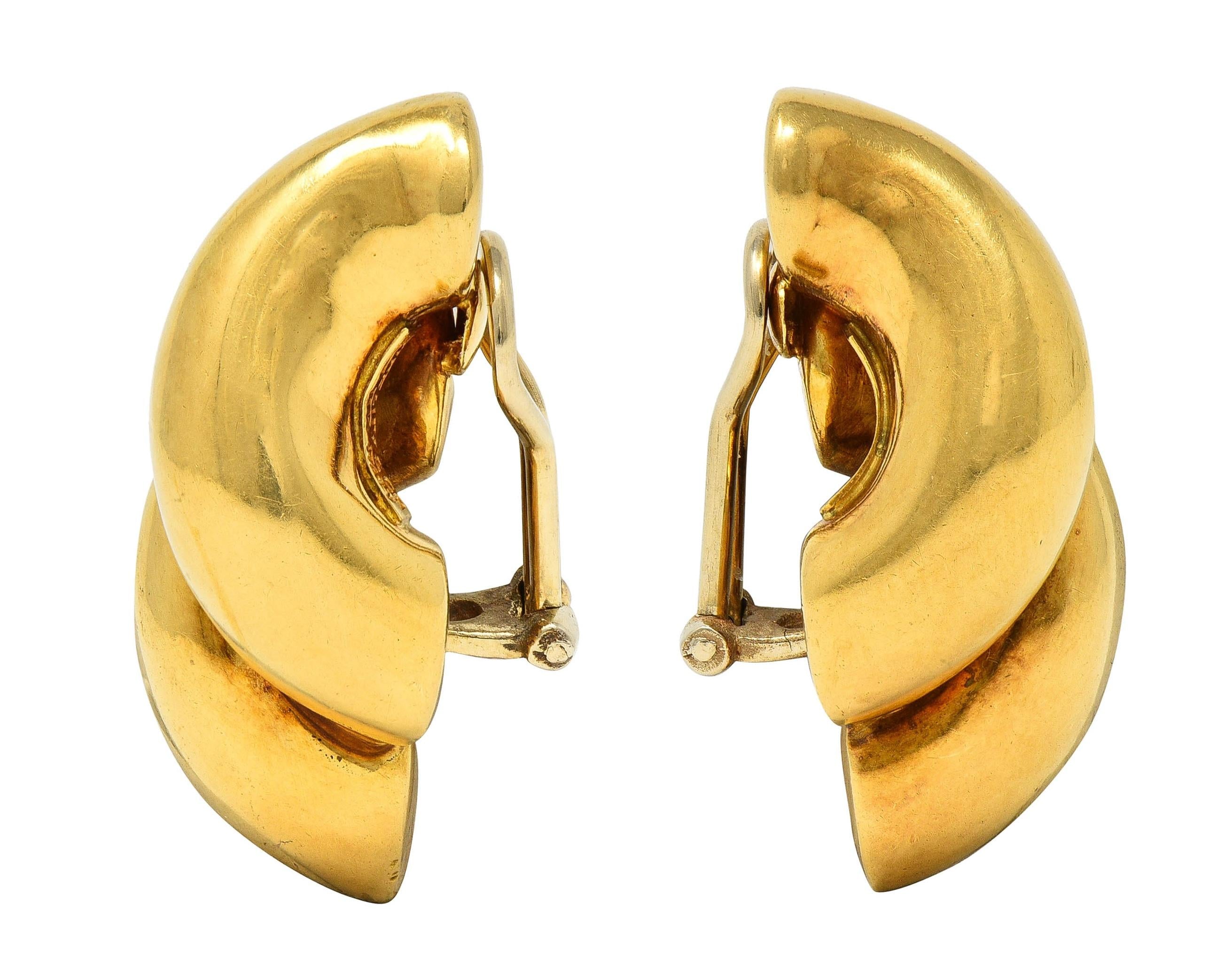 Tiffany & Co. Vintage 18 Karat Yellow Gold Vintage Swirl San Marco Earrings