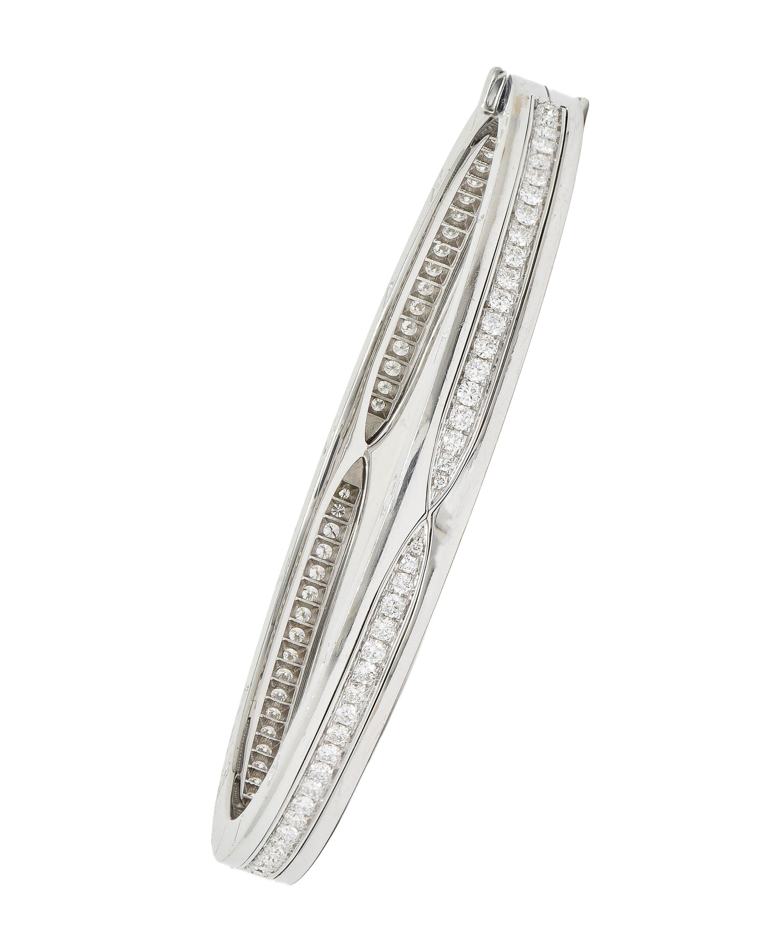 Bulgari Contemporary 1.44 CTW Diamond 18 Karat White Gold BZero1 Bangle Bracelet