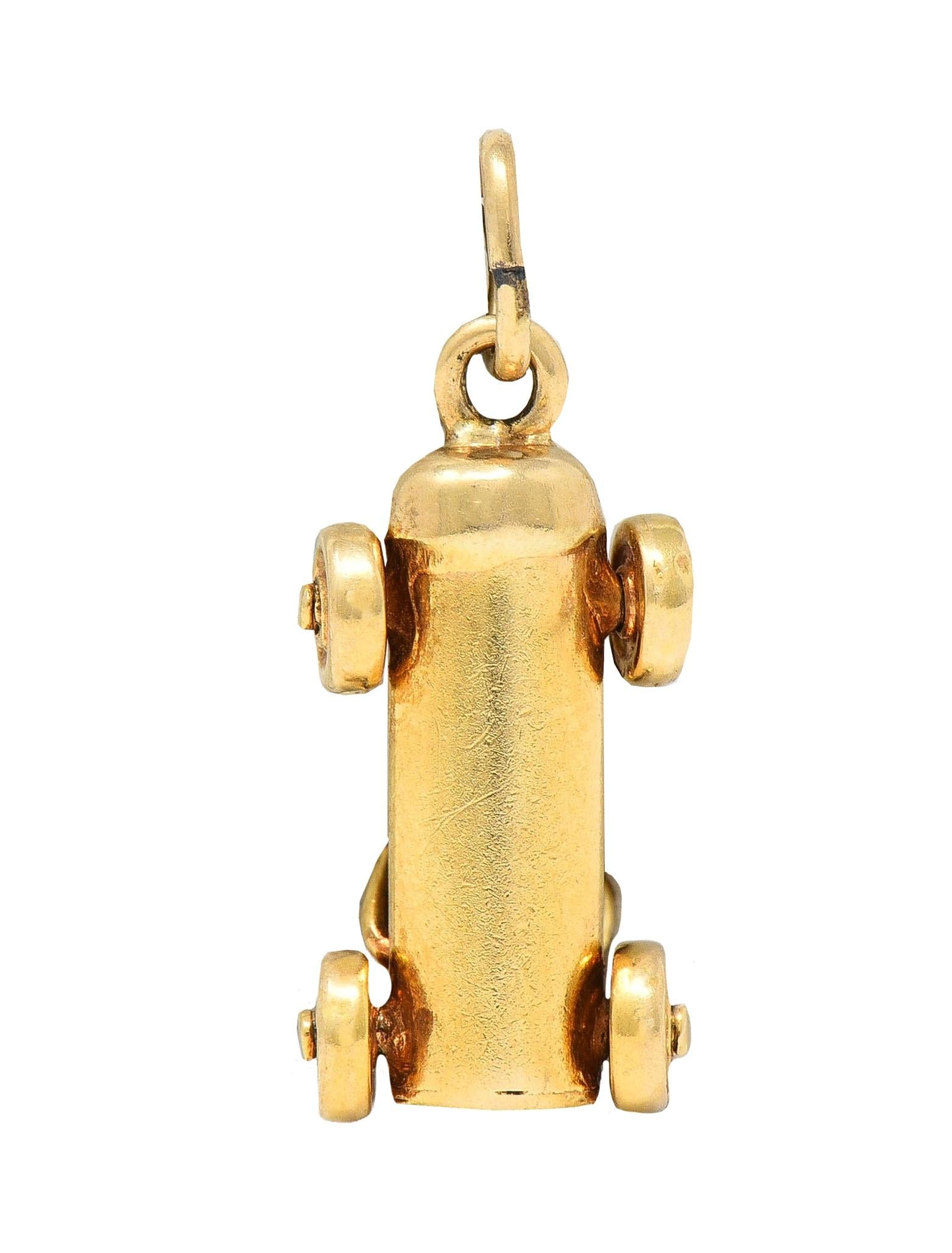 Art Deco 14 Karat Yellow Gold Antique Soapbox Derby Charm