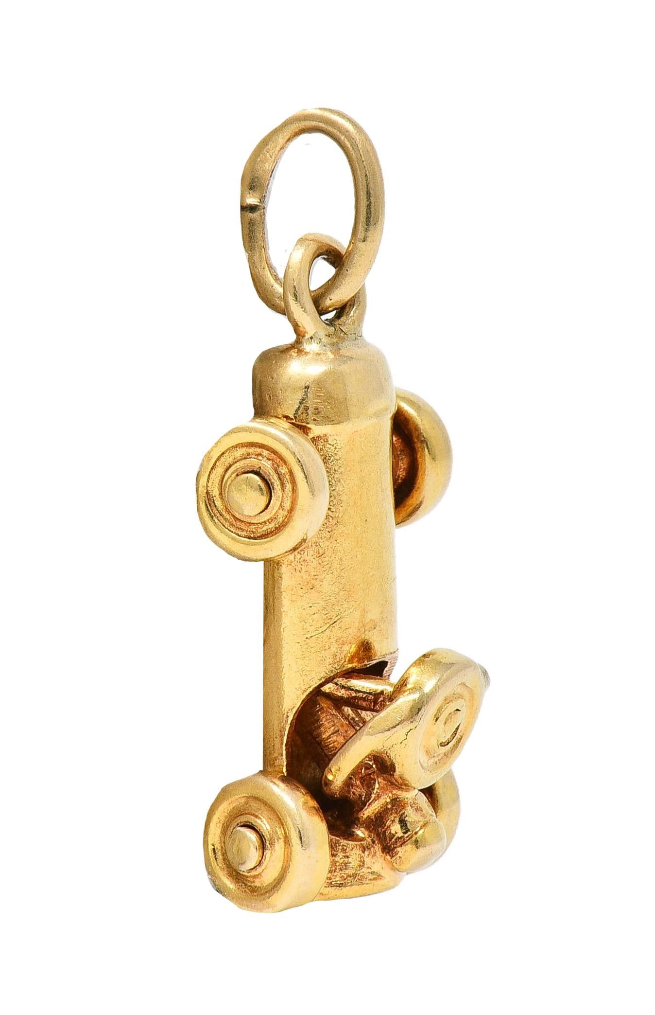 Art Deco 14 Karat Yellow Gold Antique Soapbox Derby Charm