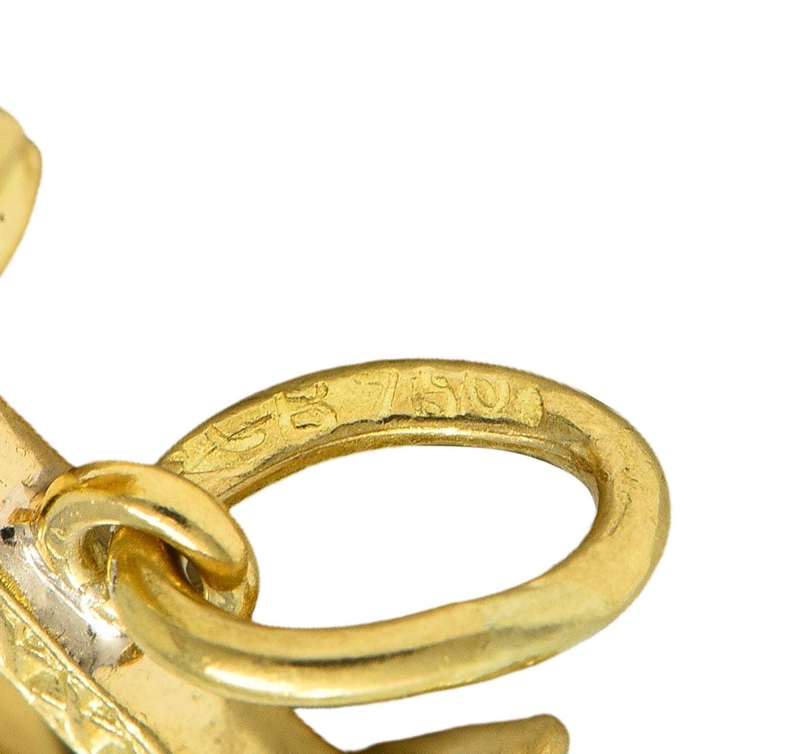 1960's 18 Karat Yellow Gold Vintage Tower Bridge Pendant Charm