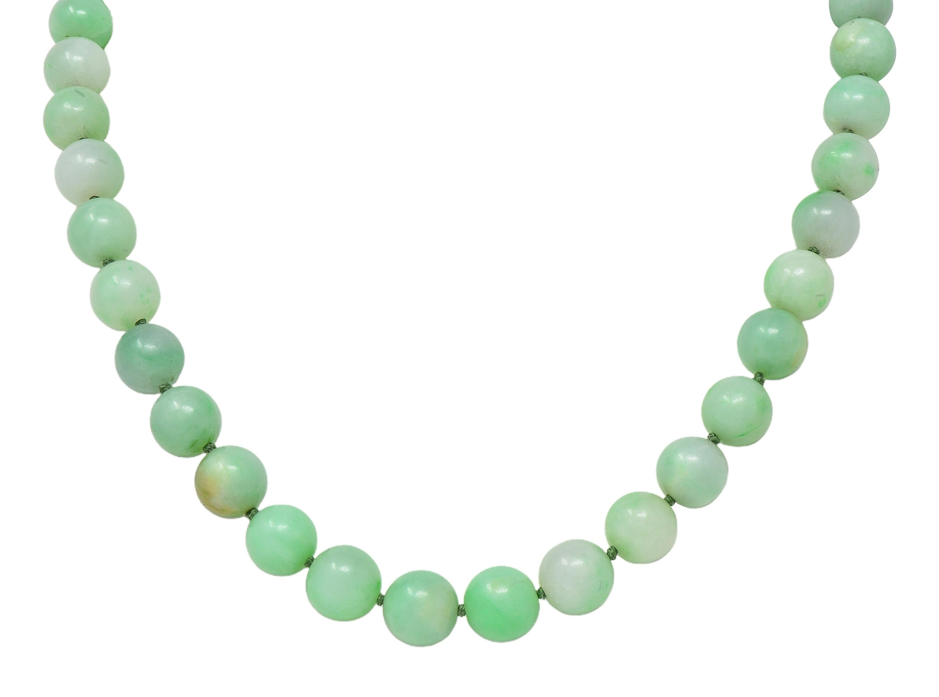 Buccellati 1976 Jade Emerald 18 Karat Yellow Gold Vintage Beaded Strand Necklace