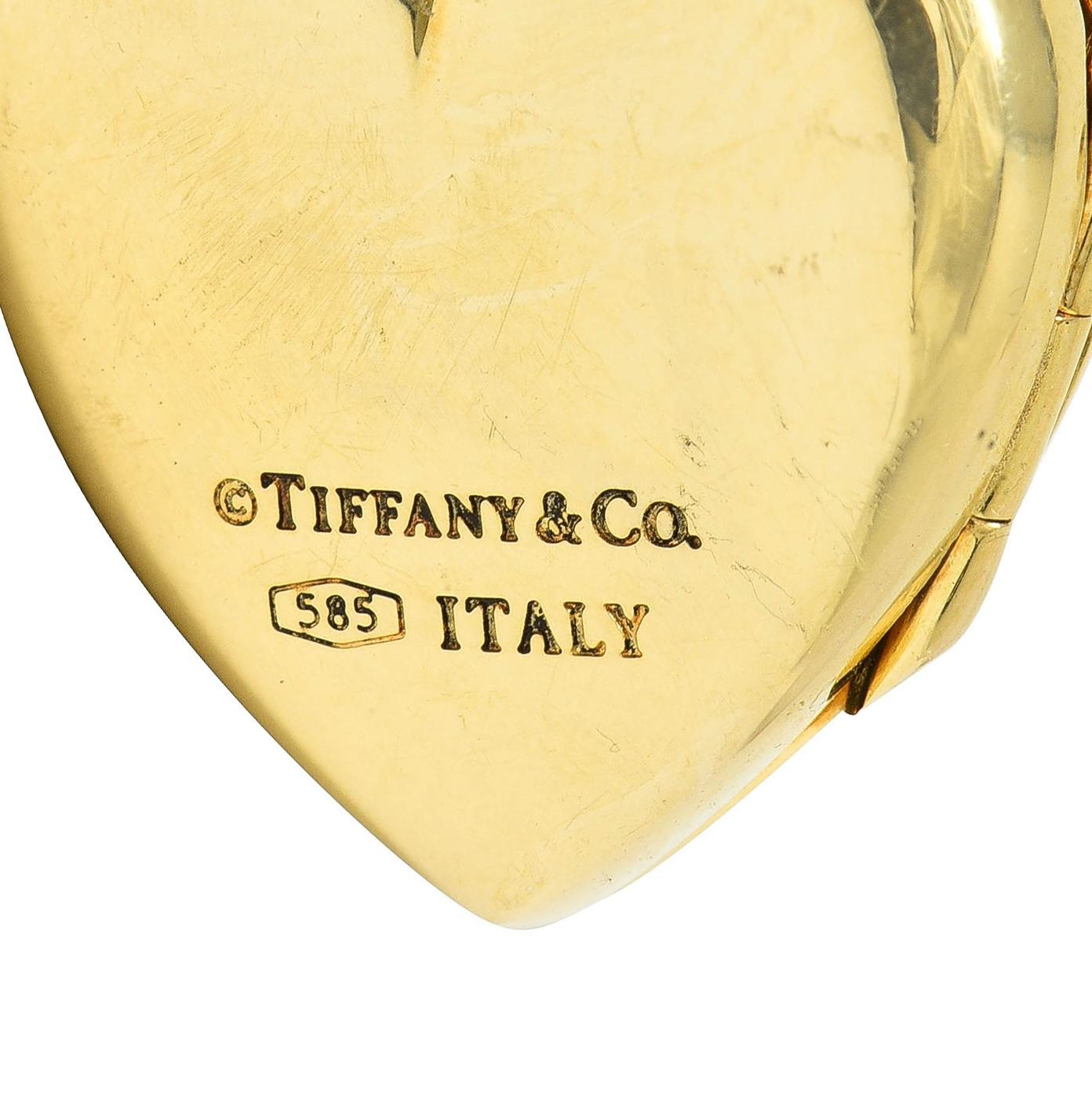 Tiffany & Co. 14 Karat Yellow Gold Mom Heart Locket Pendant