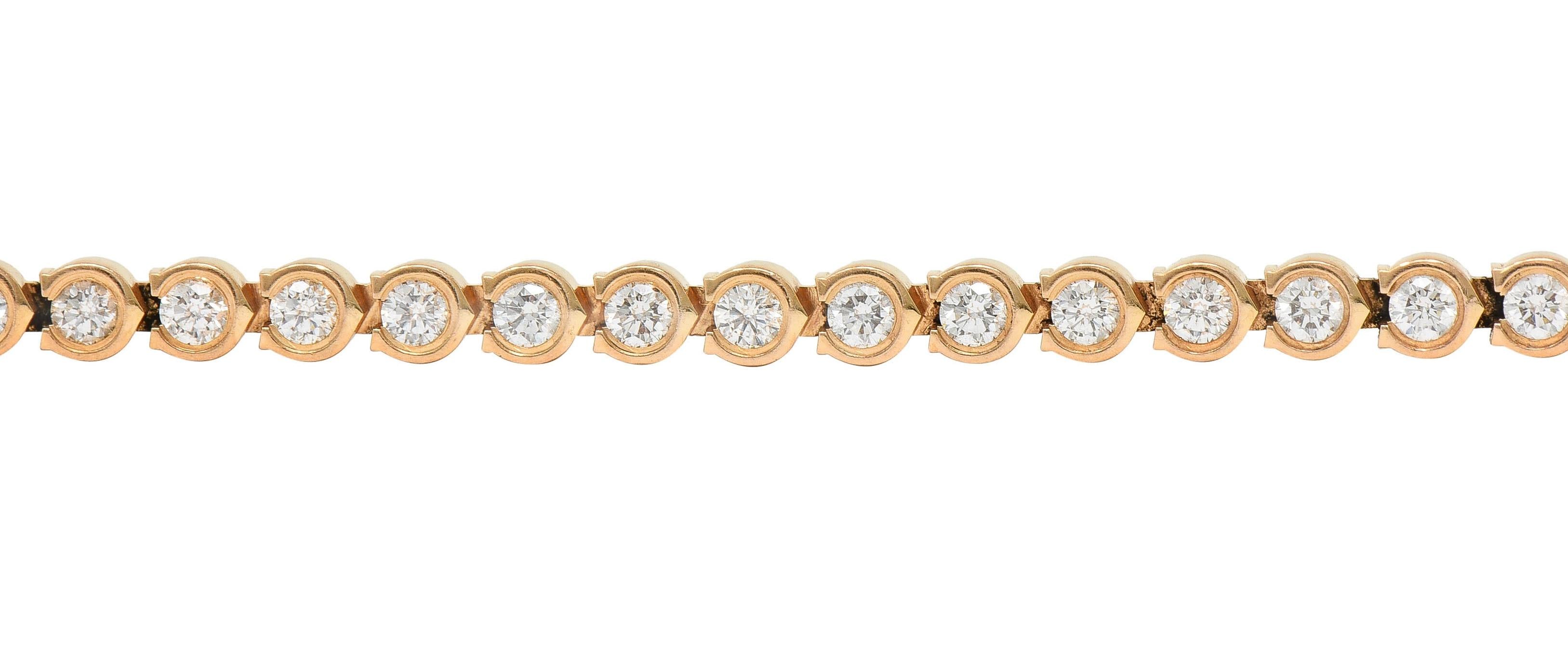 Cartier 1.54 CTW Diamond 18 Karat Rose Gold C De Cartier Line Bracelet