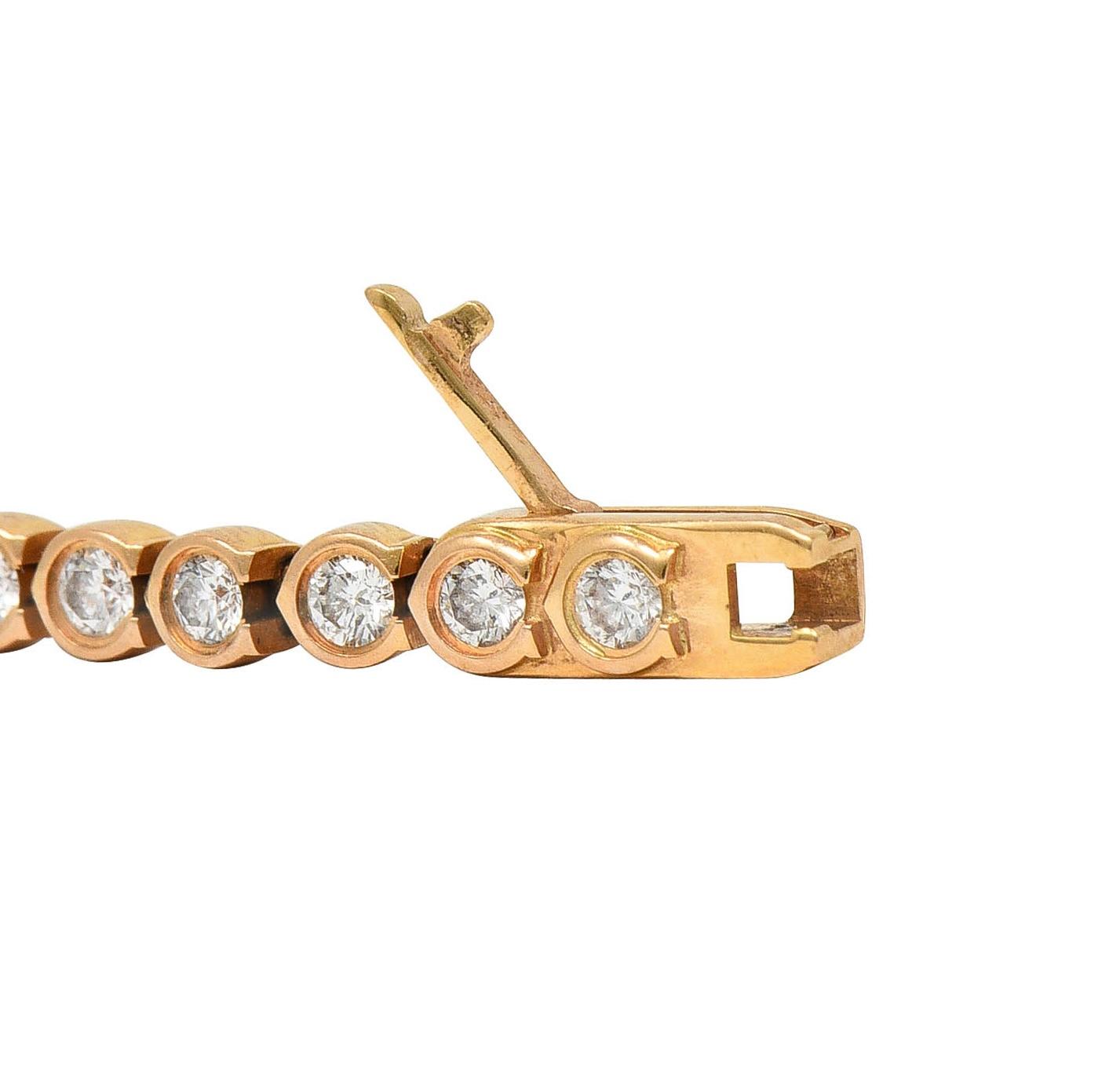 Cartier 1.54 CTW Diamond 18 Karat Rose Gold C De Cartier Line Bracelet