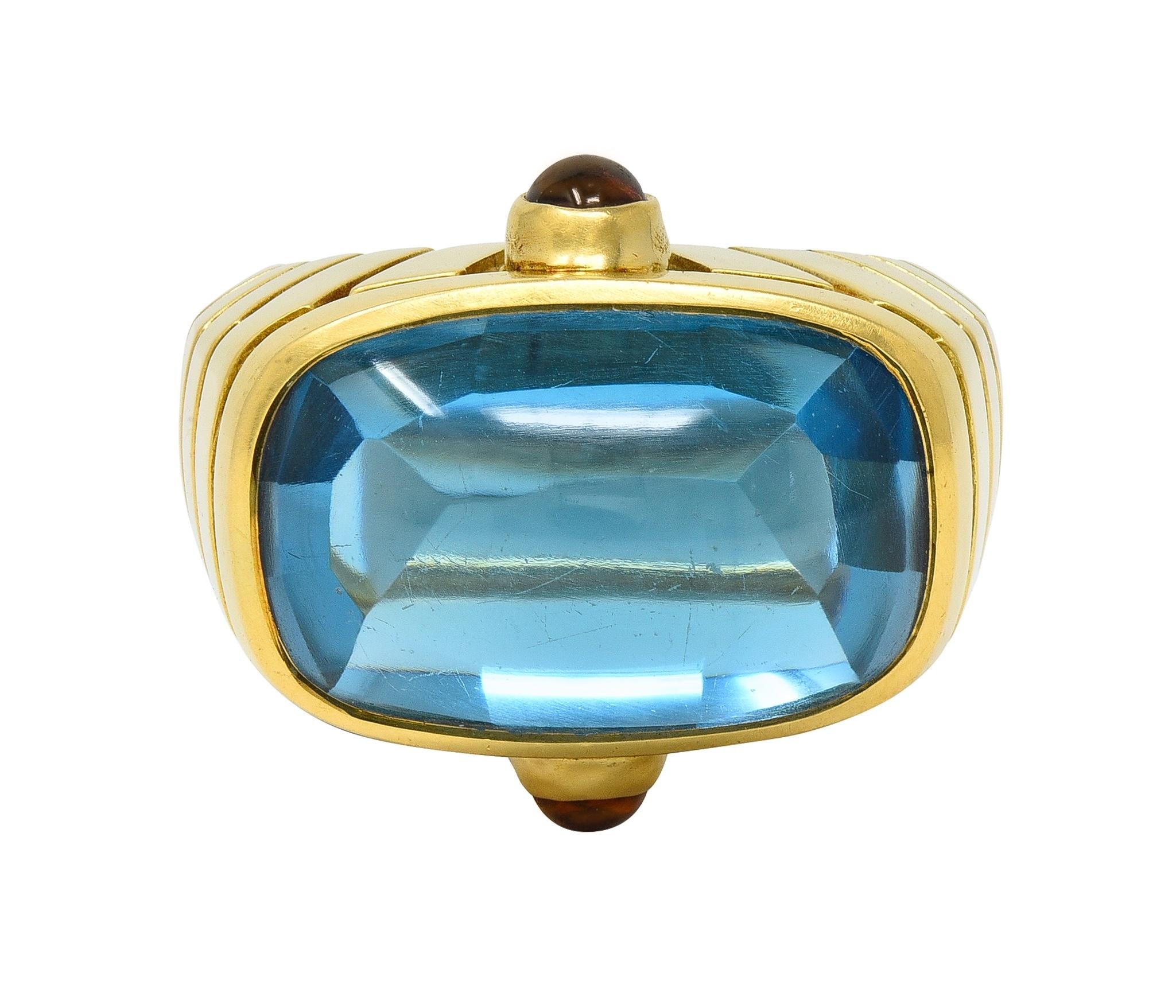 Van Cleef & Arpels 1980's Topaz Citrine 18 Karat Yellow Gold Vintage Domed Ring
