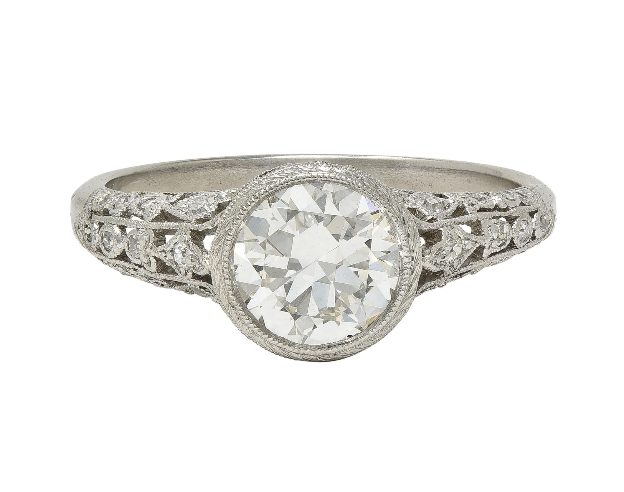 Edwardian 1.55 CTW Diamond Platinum Antique Lily-Of-The-Valley Engagement Ring