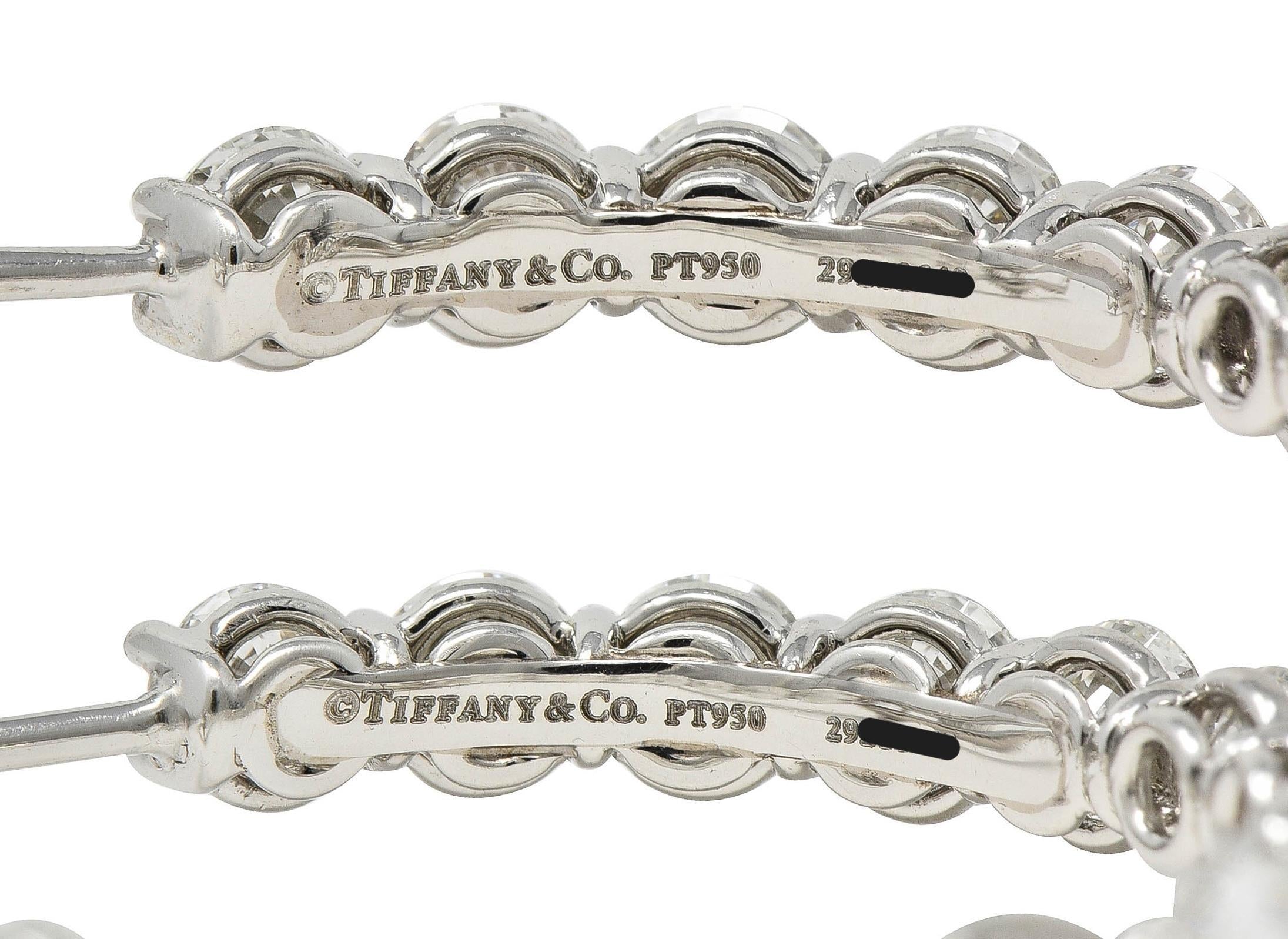 Tiffany & Co. 1990's 8.50 CTW Diamond Platinum Vintage Inside-Out Hoop Earrings